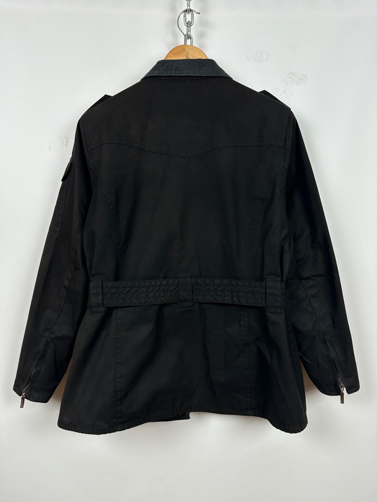 Barbour Barbour International Utility Black Waxed Motorcycle Jacket Size L / US 10 / IT 46 - 3 Thumbnail