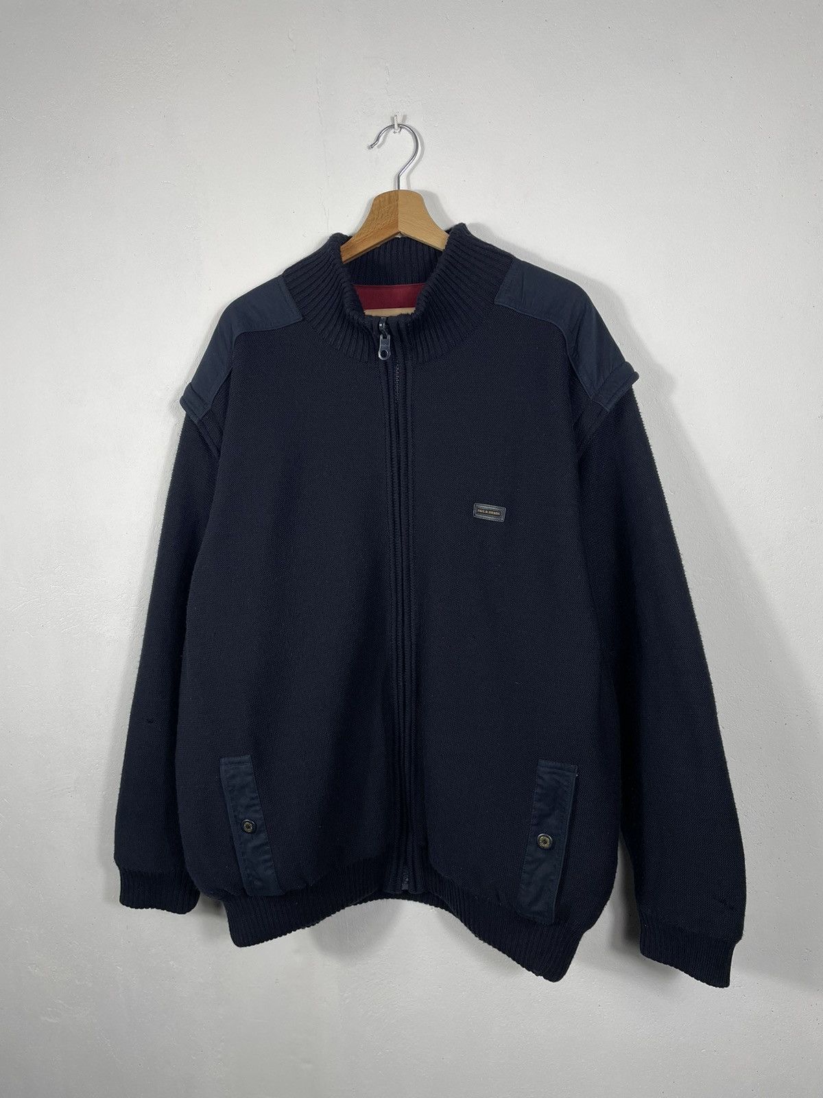 Designer × Paul & Shark × Vintage Retro 90s Navy Red Paul & Shark Double-sided Bomber Size US XXL / EU 58 / 5 - 9 Thumbnail