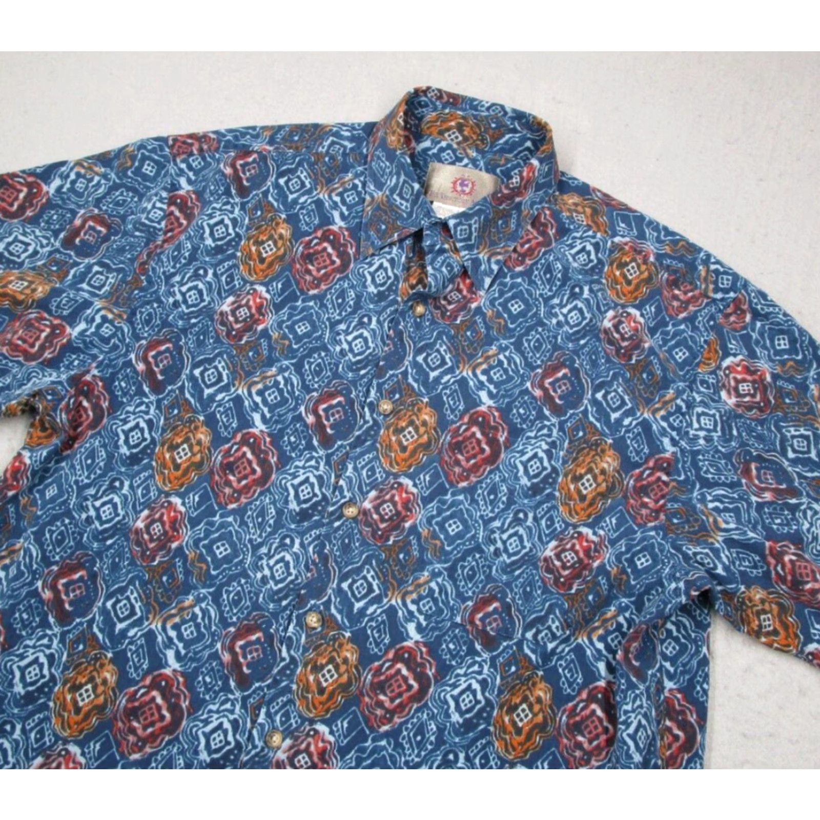 The Territory Ahead VINTAGE Territory Ahead Shirt Mens Large Blue Button Up Hawaiian Abstract Tiki Size US L / EU 52-54 / 3 - 2 Thumbnail