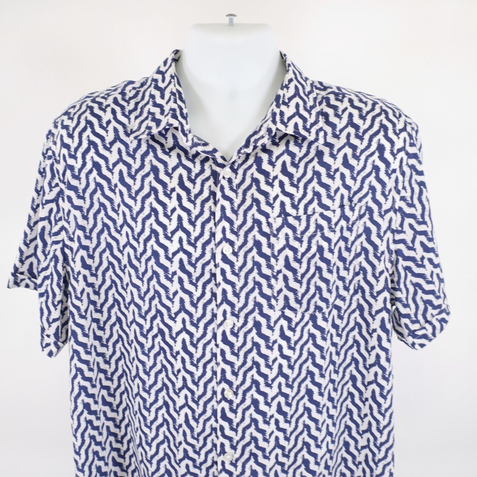 Designer Triton Blue White Zebra Striped Large Stretchy Polyester Dre Size US L / EU 52-54 / 3 - 1 Thumbnail