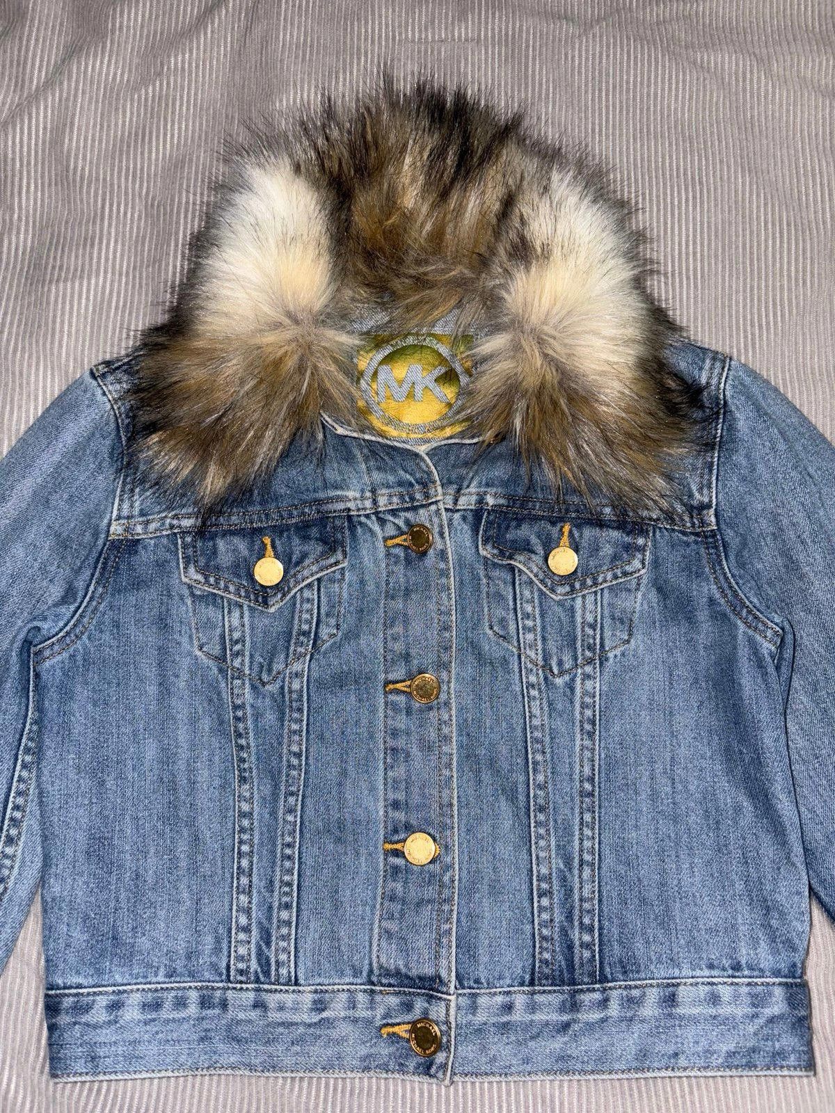 If Six Was Nine Vintage Y2k Michael Kors Denim Jean Jacket Fur Collar west Size XS / US 0-2 / IT 36-38 - 3 Thumbnail