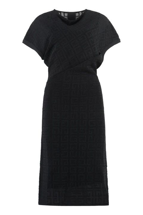 o1w1db10325 Jacquard Knit Dress in Black