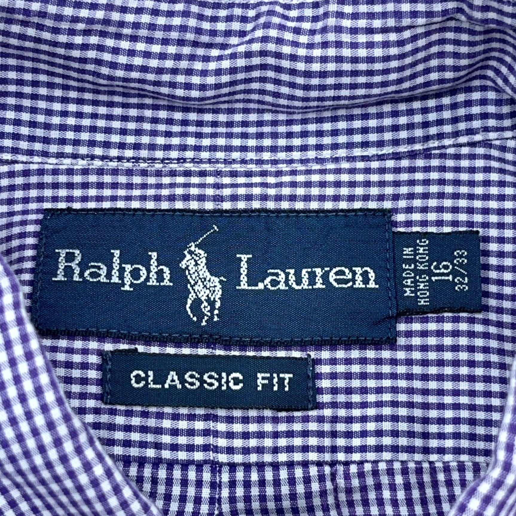 Ralph Lauren Ralph Lauren Shirt Men 16 32 Purple Button-Up Classic Fit Mini Check Dress A64 Size 42R - 4 Thumbnail