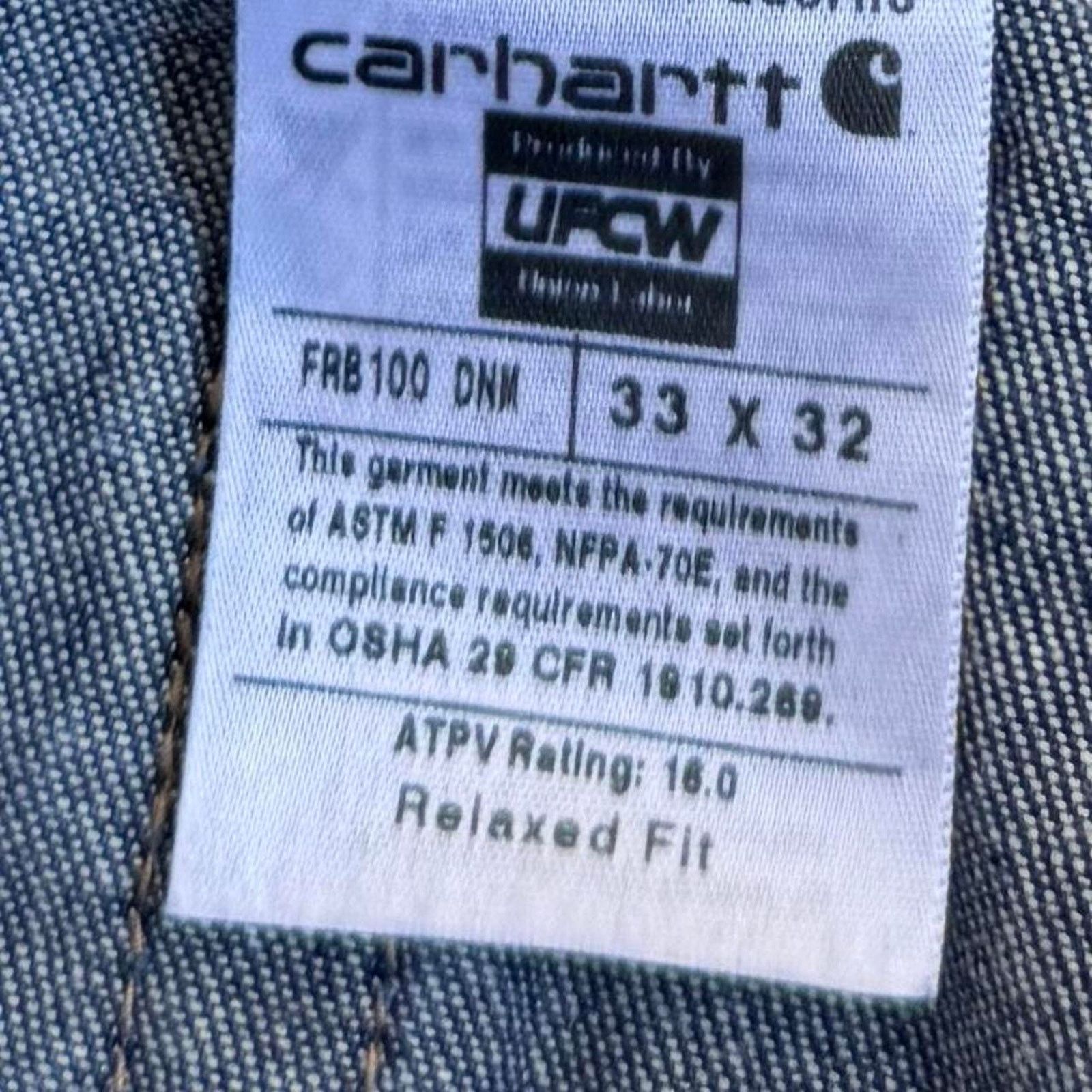 Carhartt × Carhartt Wip × Vintage Crazy Carhartt Baggy Carpenter Skater Denim Jeans USA Made Size US 33 - 5 Thumbnail