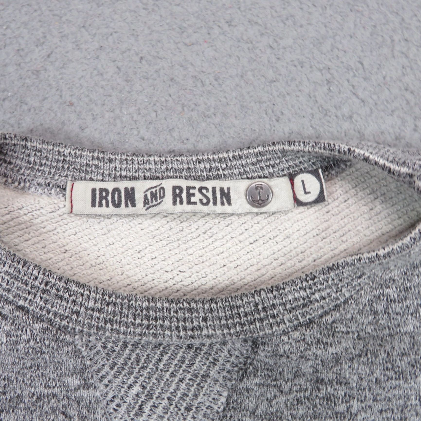 Vintage Iron and Resin Sweatshirt Mens Large Heather Grey V Stitch Terry Fleece Pullover Size US L / EU 52-54 / 3 - 3 Thumbnail