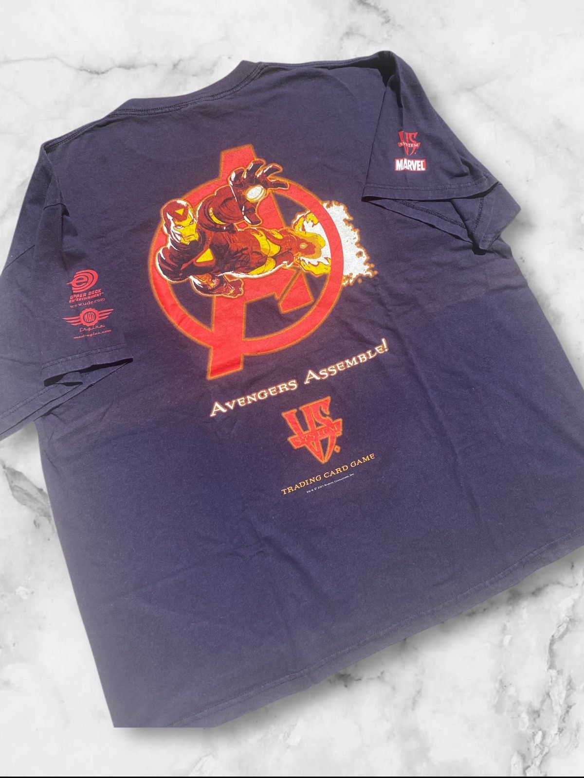 Marvel Comics Vintage Deck Card 2005 Marvel Avengers Assemble Iron Man Tee Size US XL / EU 56 / 4 - 3 Thumbnail