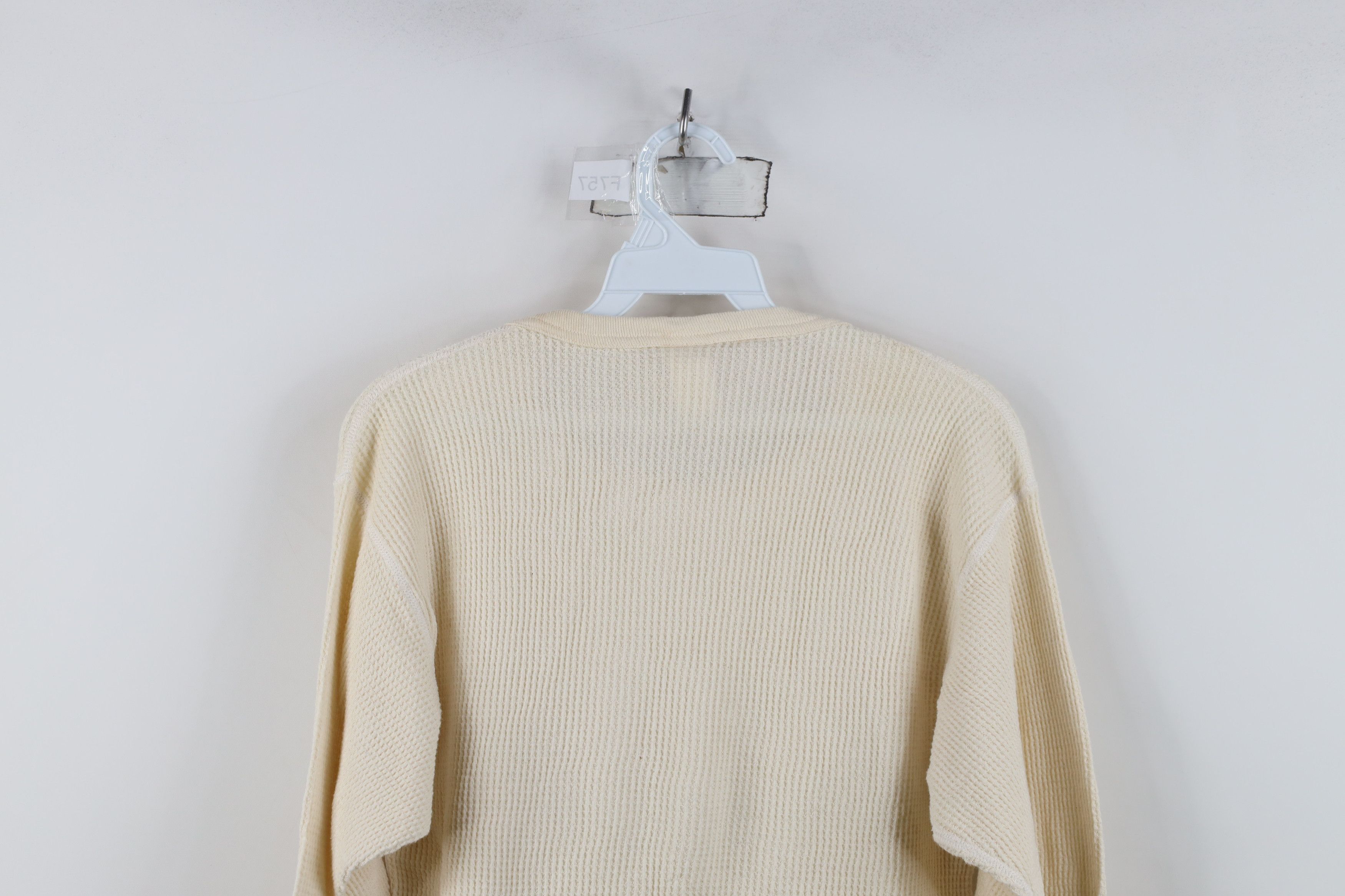 Vintage Vintage 90s Streetwear Waffle Knit Long Sleeve T-Shirt Size US XL / EU 56 / 4 - 13 Thumbnail