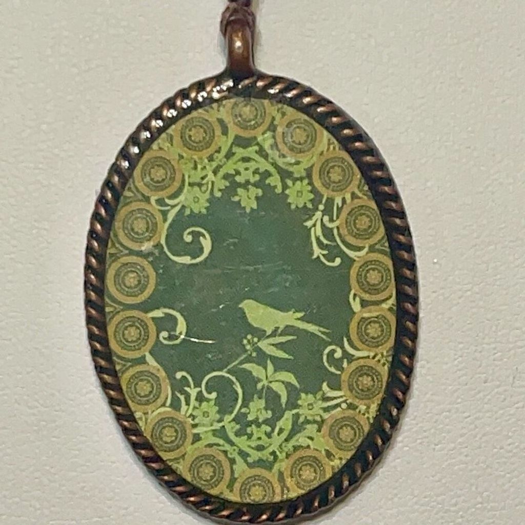 Other Vintage Orgone Stone Copper Pendant Painted Bird Necklace Size ONE SIZE - 4 Thumbnail