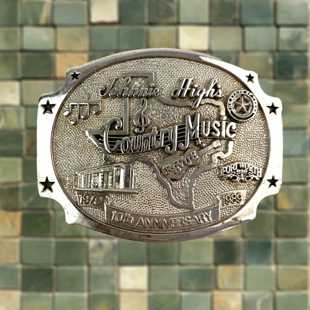 Vintage VINTAGE Johnnie High's Country Music 10th Anniversary Shiny Metal Belt Buckle Mens Size ONE SIZE - 1 Thumbnail
