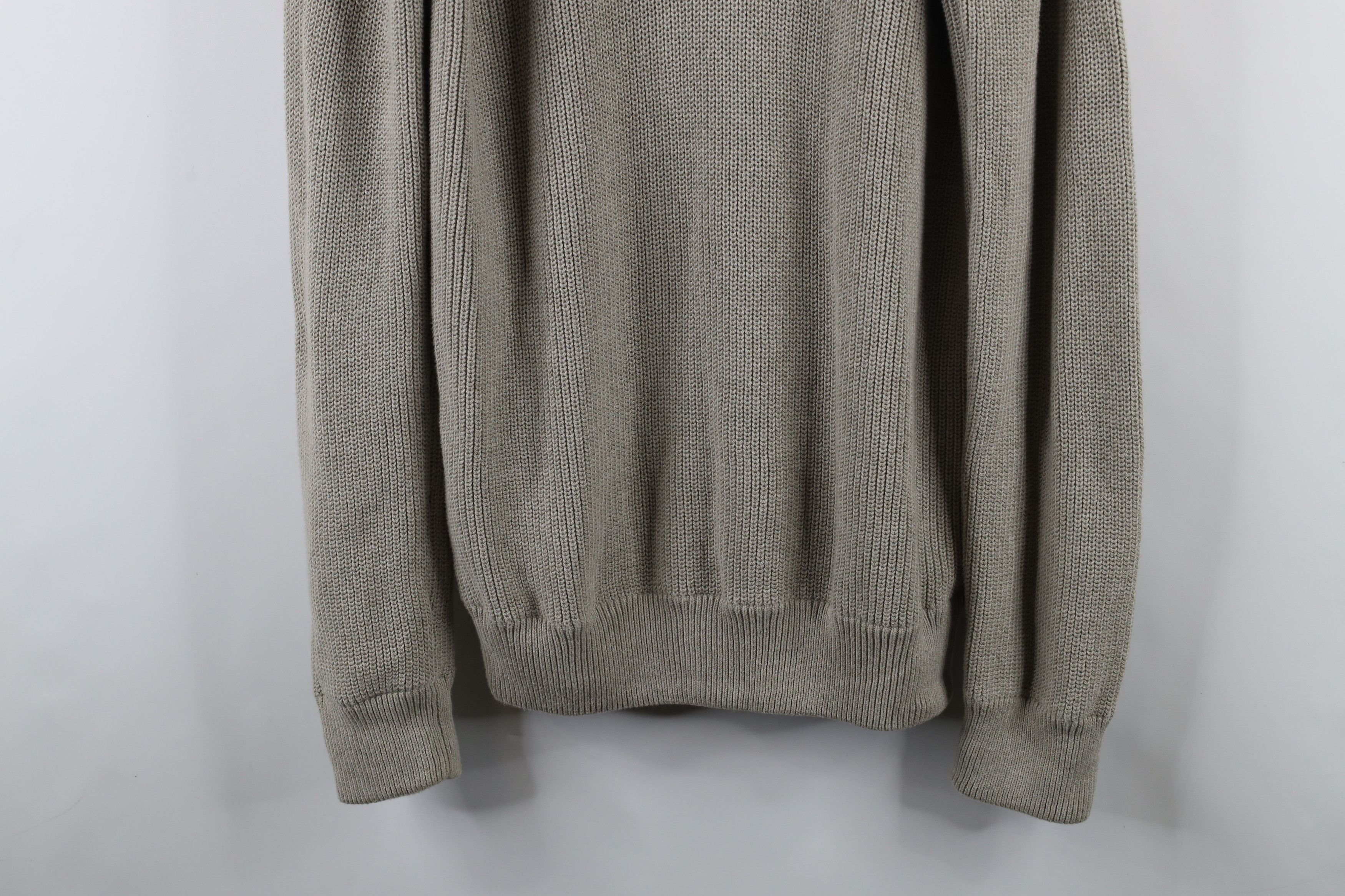 Eddie Bauer × Vintage Vintage Eddie Bauer Ribbed Knit Henley Sweater Beige Cotton Size US XL / EU 56 / 4 - 3 Thumbnail