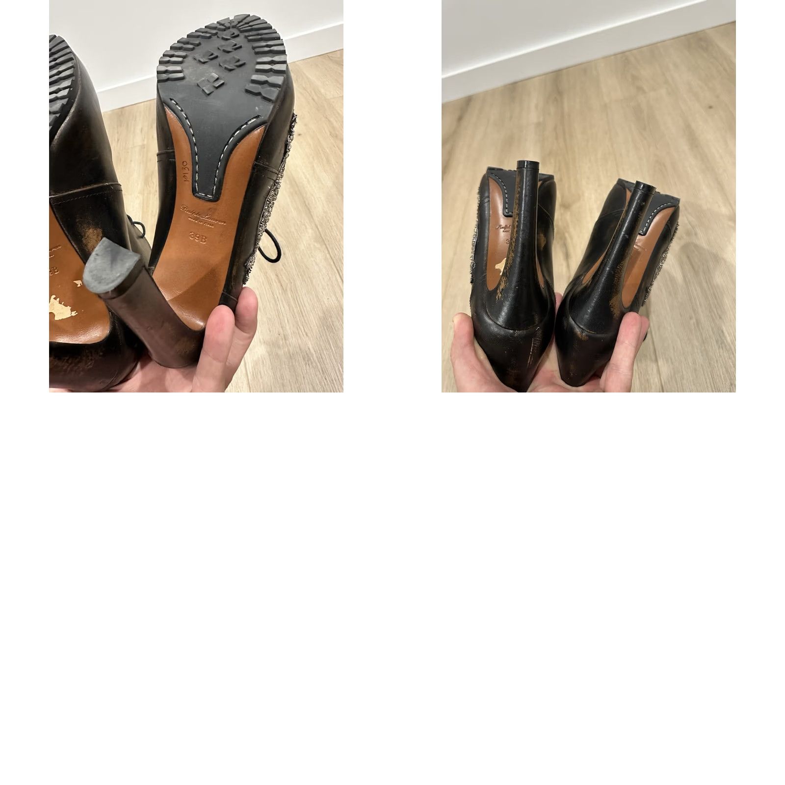 Ralph Lauren VINTAGE Ralph Lauren PURPLE LABEL Reanna Leather Bootie Heels Size 39 B Lizard Pump Size US 9 / IT 39 - 9 Thumbnail