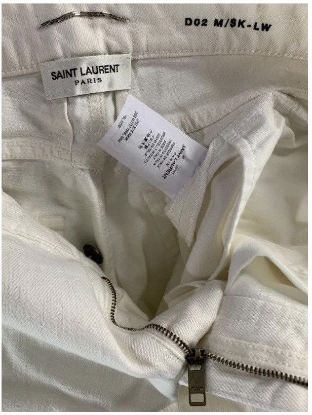 Saint Laurent Paris Saint Laurent 🇮🇹 x Hedi Slimane D02 M/SK-LW Blanc Jean 30 NWT Size US 30 / EU 46 - 6 Thumbnail