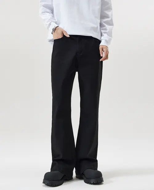 VIBE Black Vintage Stretch Slim-Fit Bootcut Jeans Size US 32 / EU 48 - 1 Thumbnail