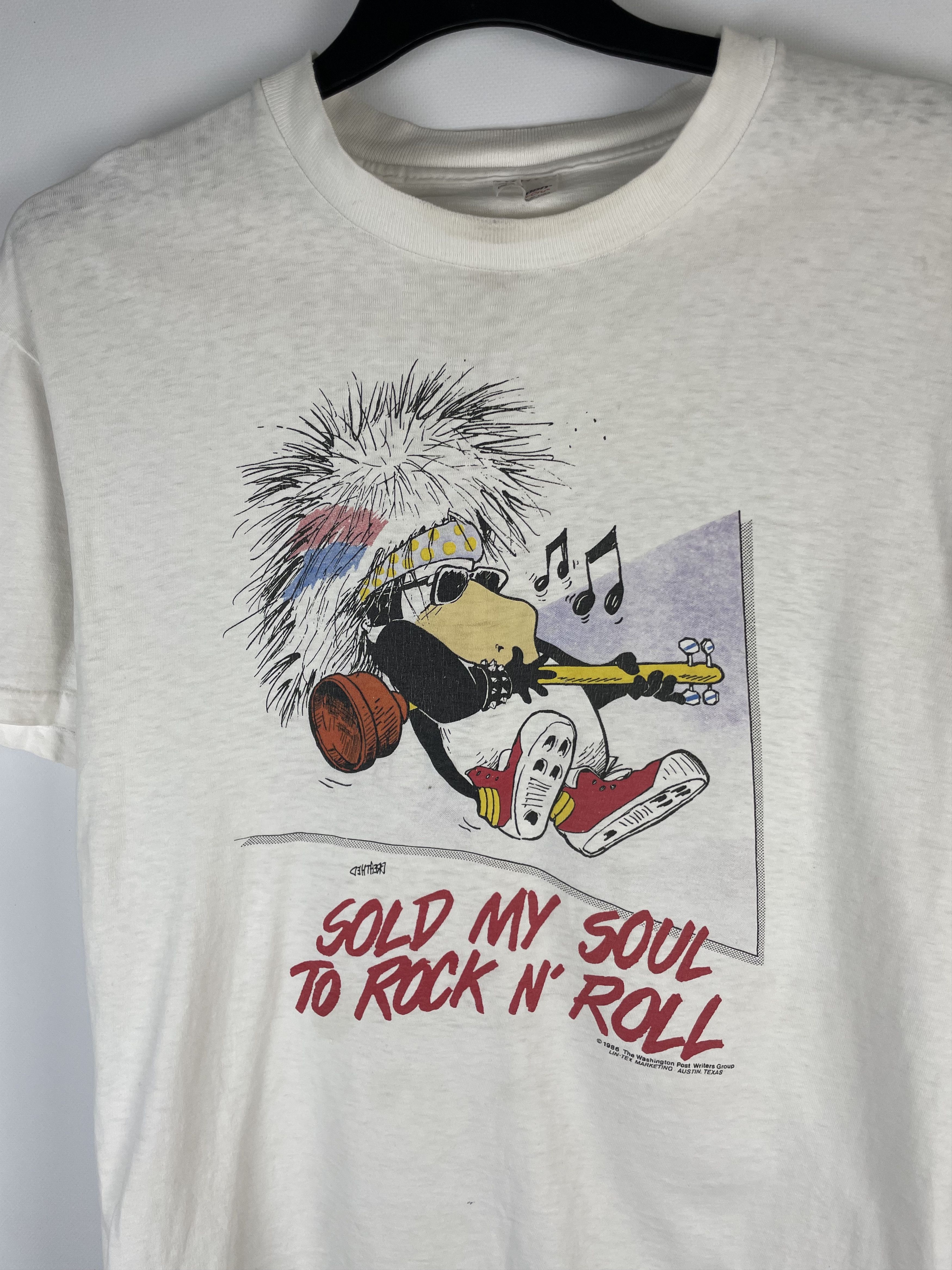 Band Tees × Vintage Vintage 1986 Sold My Soul To Rock n Roll Band Tshirt Size US L / EU 52-54 / 3 - 3 Thumbnail