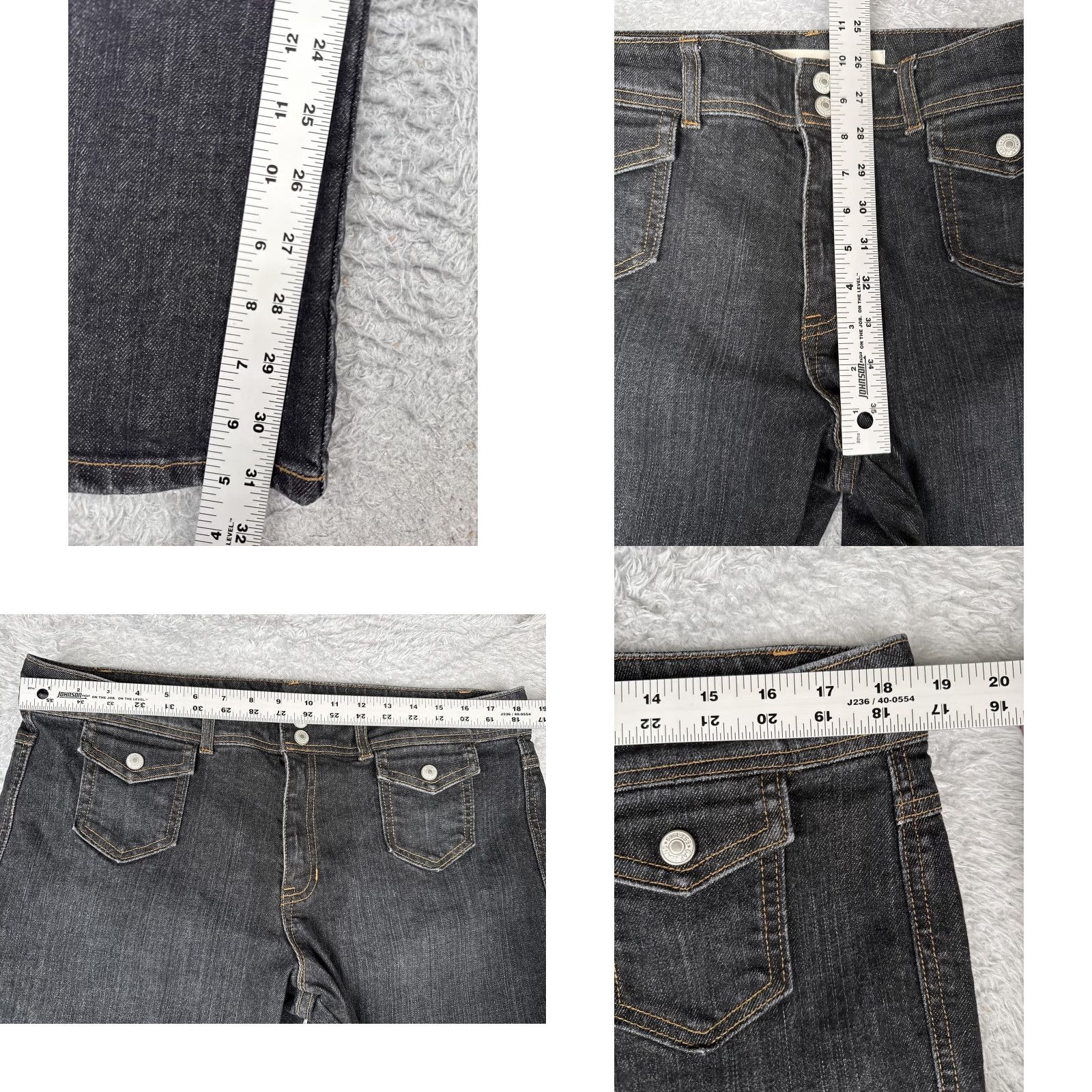 Gap GAP Jeans Womens 16 Dark Wash Low Rise Boot Cut Stretch Denim Double Button Zip Fly Pockets 5-Pocket Design Womens Size 38" / US 16 / IT 52 - 8 Thumbnail