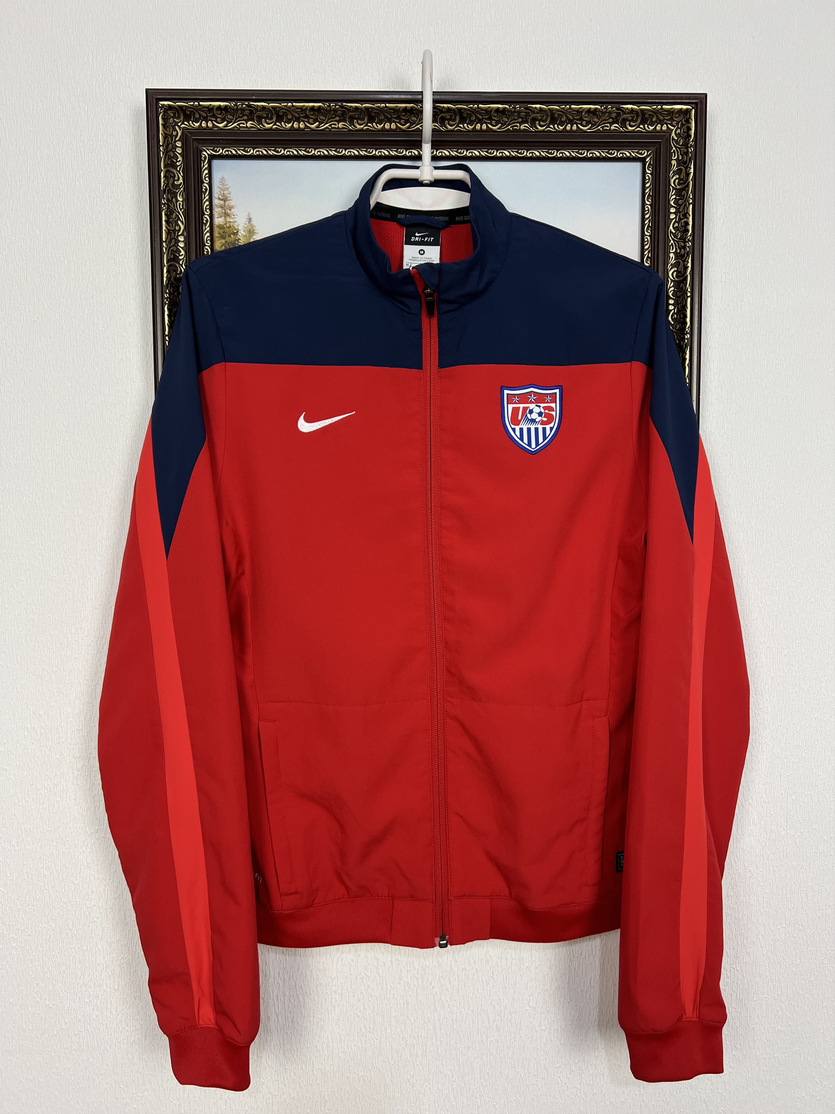Nike Nike USA Football Train Soccer Jacket Track Top Red Zip Rare Size M / US 6-8 / IT 42-44 - 1 Thumbnail