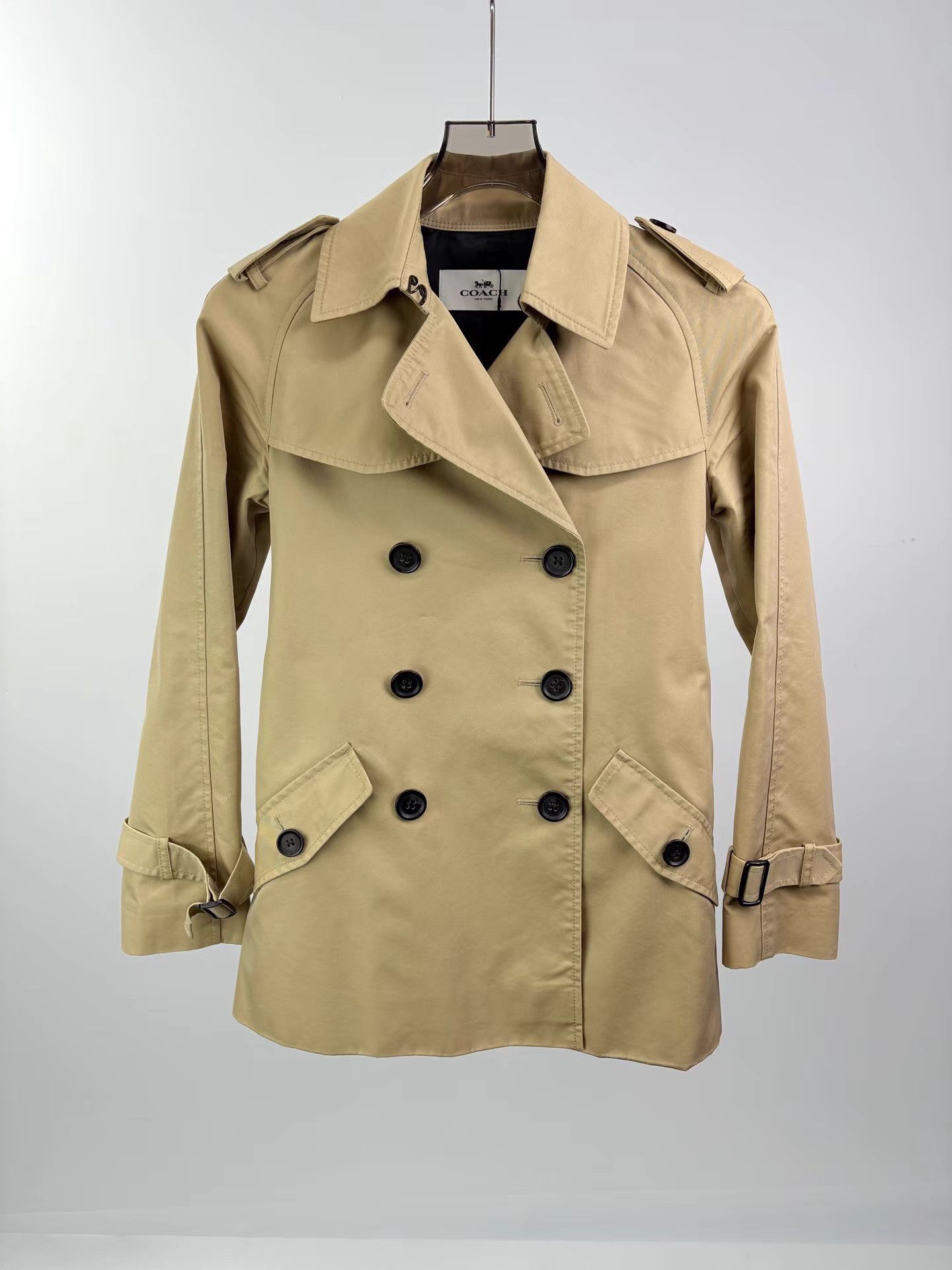 Coach COACH Khaki Trench Coat Size US XXS / EU 40 - 1 Thumbnail