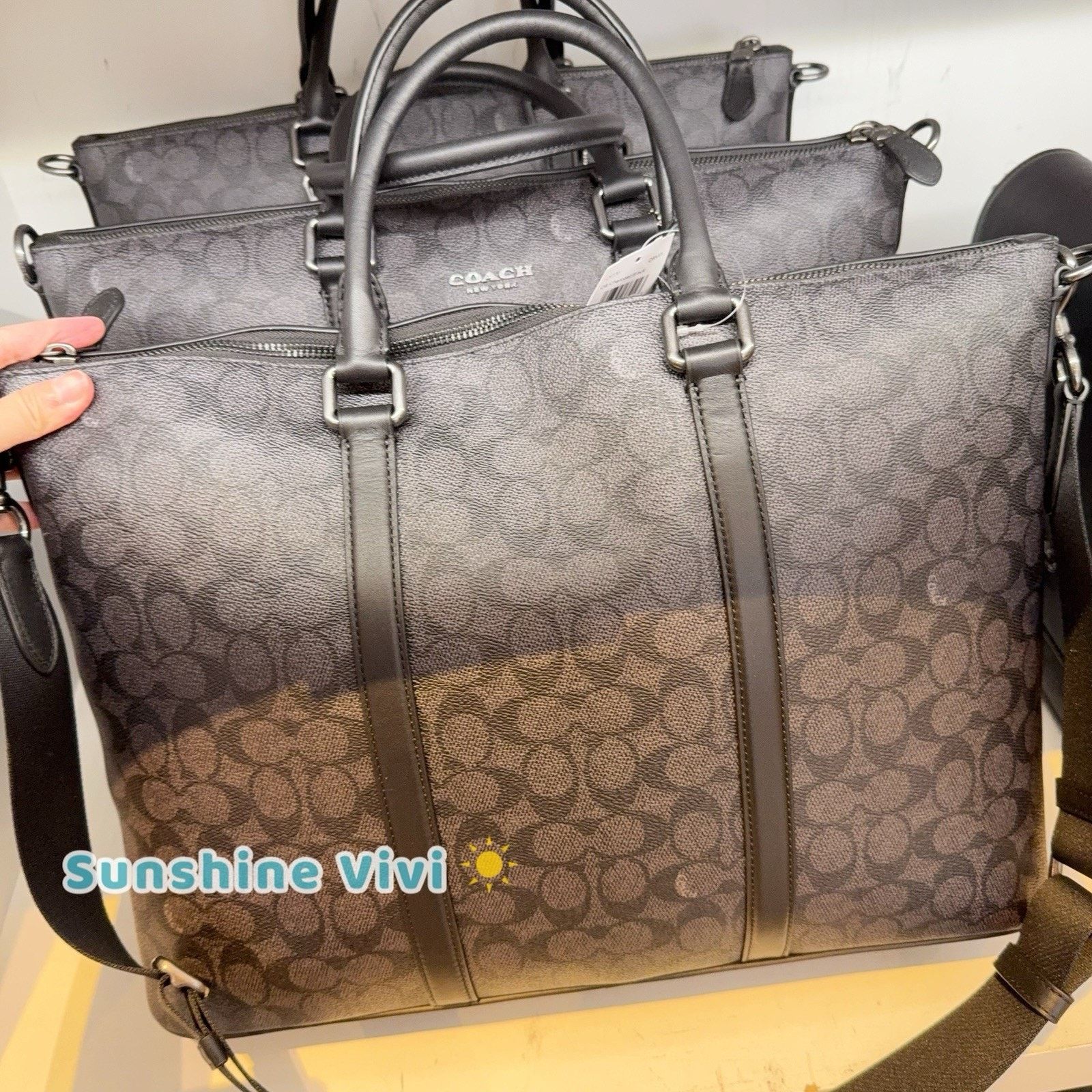 Coach NWT COACH Caleb Work Bag CY770 Gunmetal/Charcoal/Black Size ONE SIZE - 4 Thumbnail