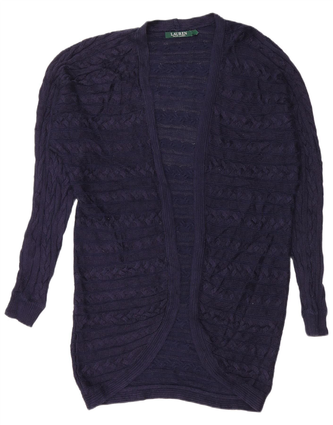 Ralph Lauren Womens Longline Cardigan Sweater UK 10 Small Navy Blue Size L / US 10 / IT 46 - 1 Thumbnail