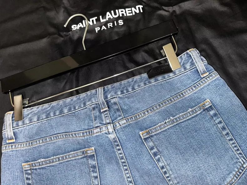 Saint Laurent Paris Saint Laurent Paris Cut jeans before and after, destroy bl Size US 31 - 6 Thumbnail