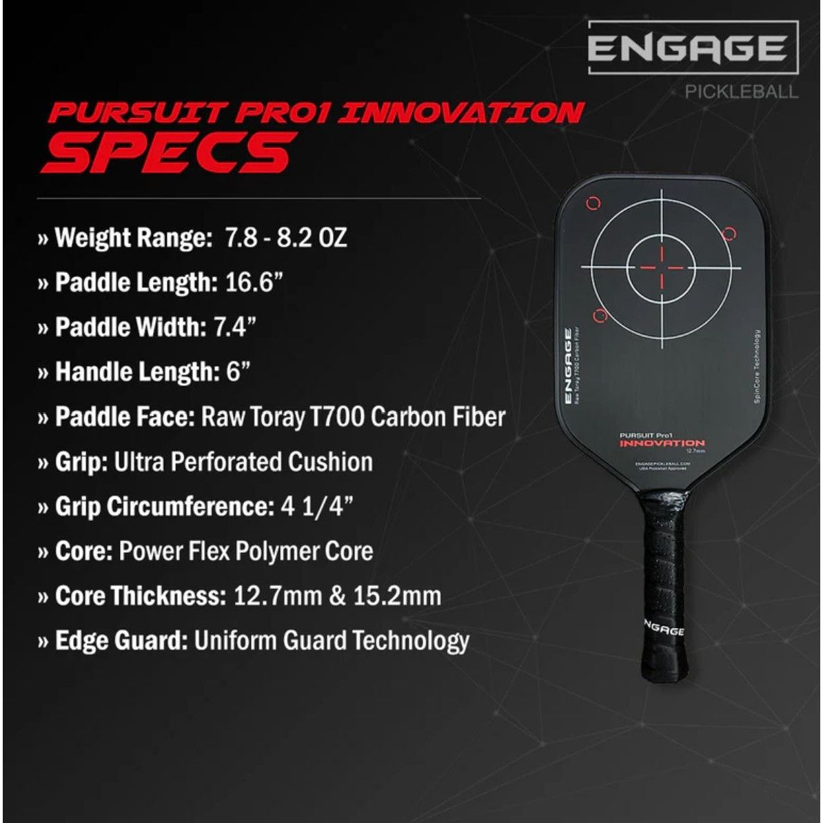Other Engage Pursuit Pro1 Innovation 15.2mm Raw Carbon Fiber Pickl Size ONE SIZE - 4 Thumbnail