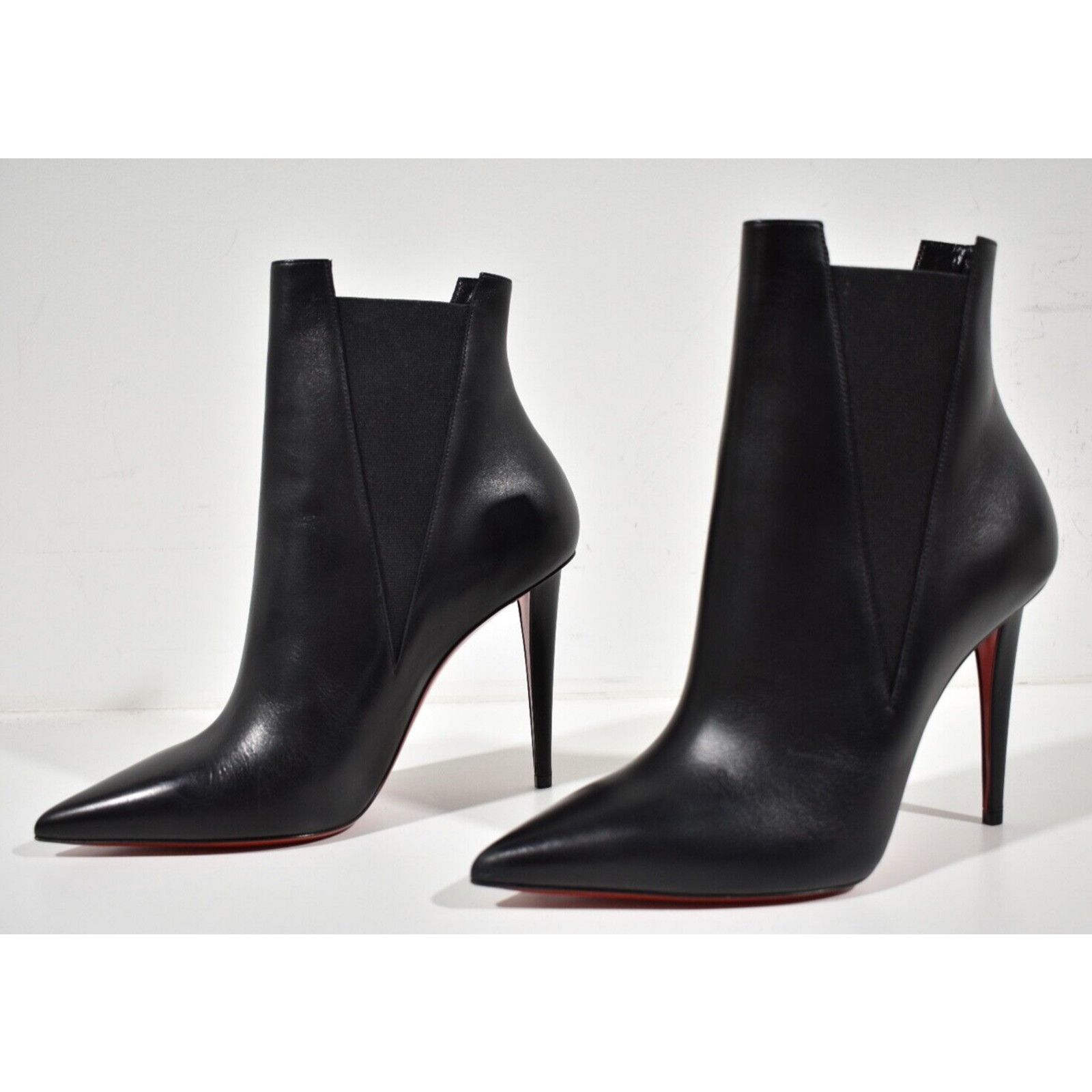 Christian Louboutin Astribooty 100 Black Calf Leather Ankle Heel Bootie 39.5 Size US 9.5 / IT 39.5 - 8 Thumbnail