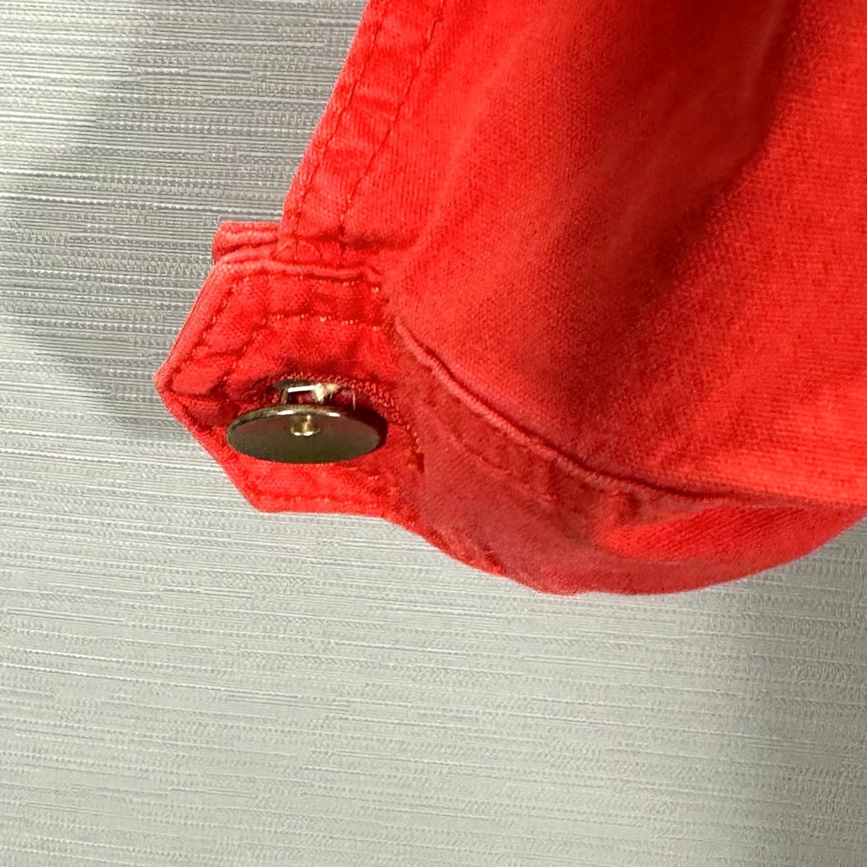 Vintage CAbi 727 Jacket Womens XS Taylor Utility Ruffle Back Button Lobster Red Pockets Jacket Size XS / US 0-2 / IT 36-38 - 4 Thumbnail