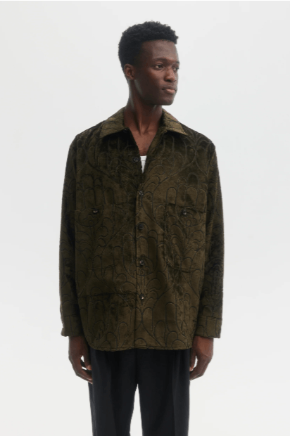 Other BNWT AW24 ECOLE DE PENSEE VELVET JACQUARD OVERSHIRT S Size US S / EU 44-46 / 1 - 11 Thumbnail