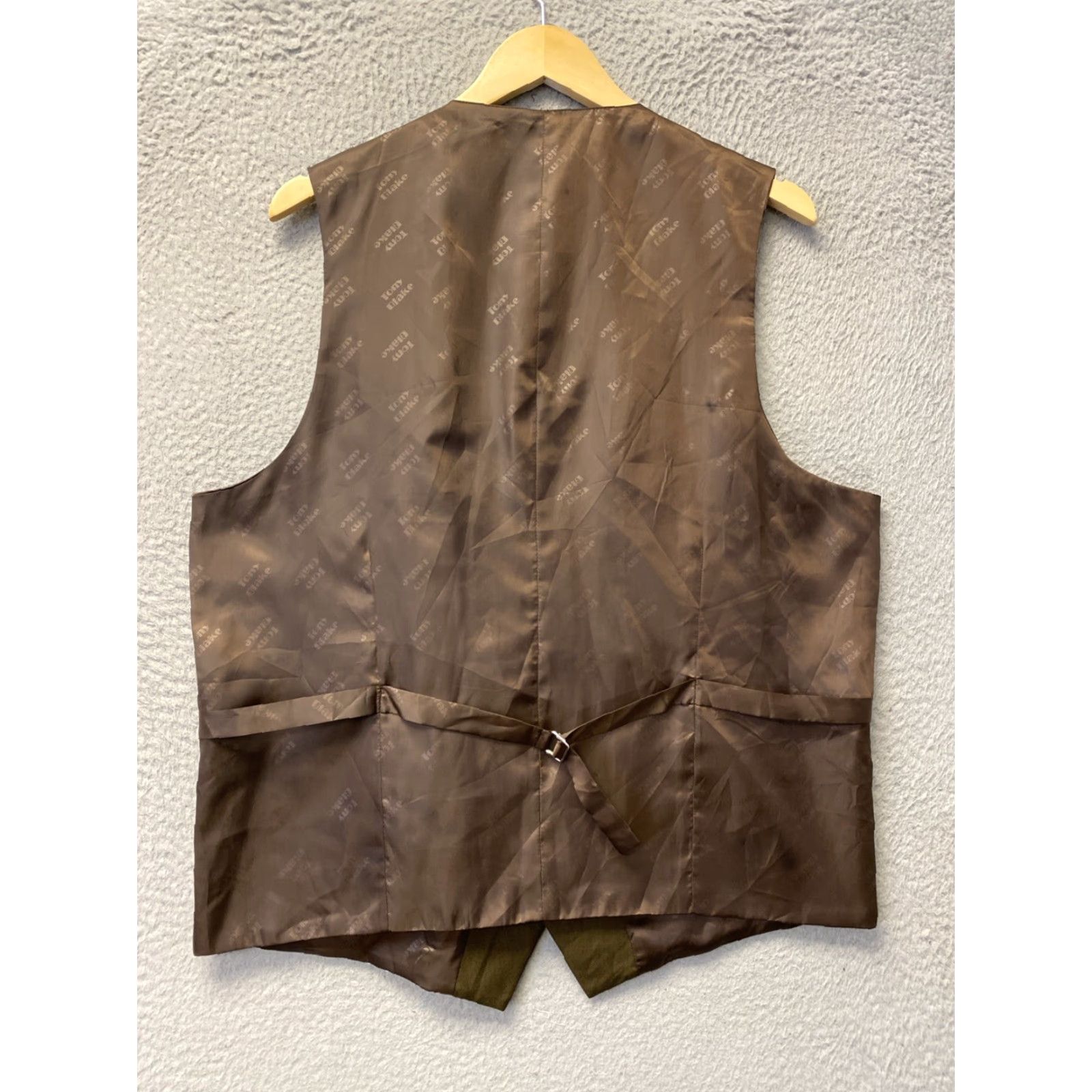 Vintage Tony Blake Brown Men's Casual Dress Vest 43 Waistcoat Suit Tuxedo 126-57 / 12657 Plaid Polyester Slim Regular Coat Waistcoat Vest Size US XS / EU 42 / 0 - 7 Thumbnail