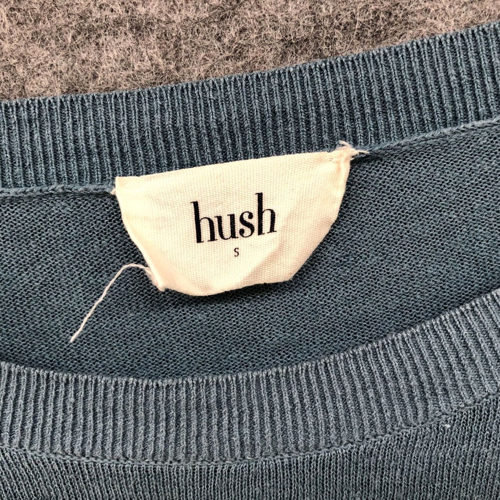 Vintage Hush UK Sweater Womens S Blue Linen Blend Crewneck Lantern Sleeve Pleated Size S / US 4 / IT 40 - 6 Thumbnail