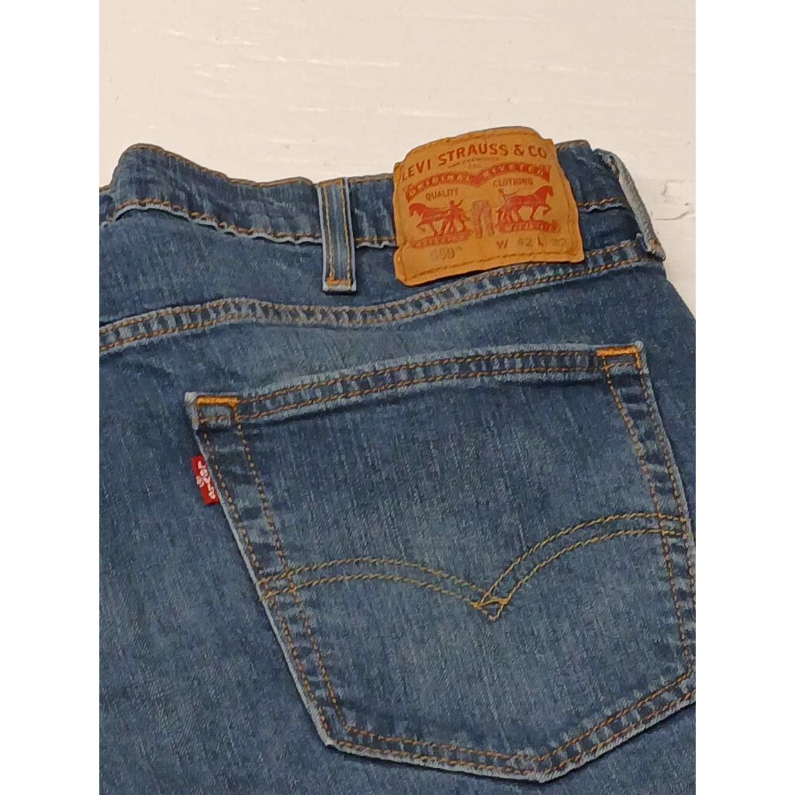 Levi's Levi Strauss (42x32) Relaed Boot Cut Casual Blue Denim Jeans Size US 42 / EU 58 - 12 Thumbnail