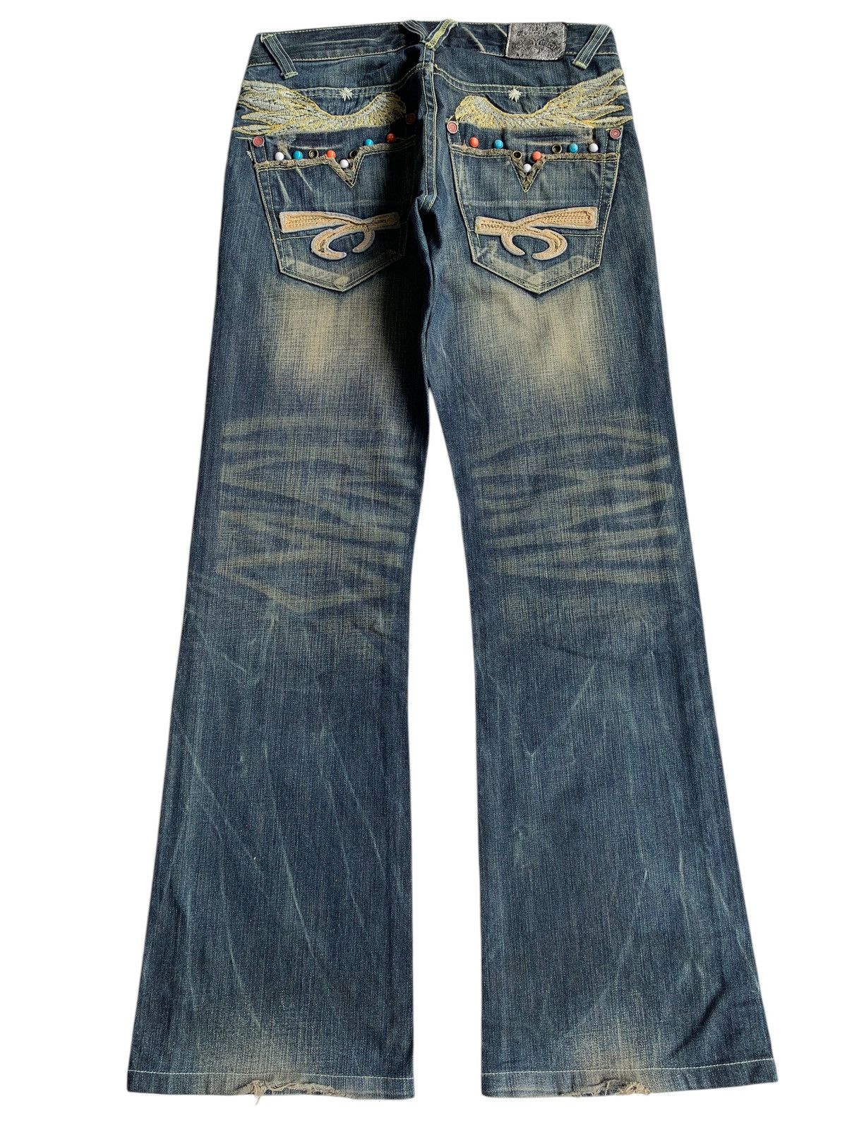 Tornado Mart FLARE💥 RED PEPPER JAPANESE PUNK SYYLE MUDMAX RUSTY DENIM🎌☠️ Size US 31 - 1 Thumbnail