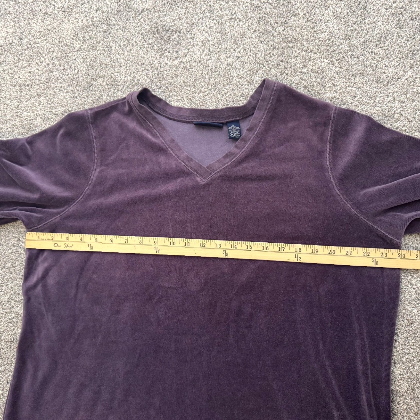 Denim & Co. Denim & Co Sweater 1X Plus Velour V-Neck Long Sleeve Purple Womens Whimsigoth Casual Chic Size XL / US 12-14 / IT 48-50 - 5 Thumbnail