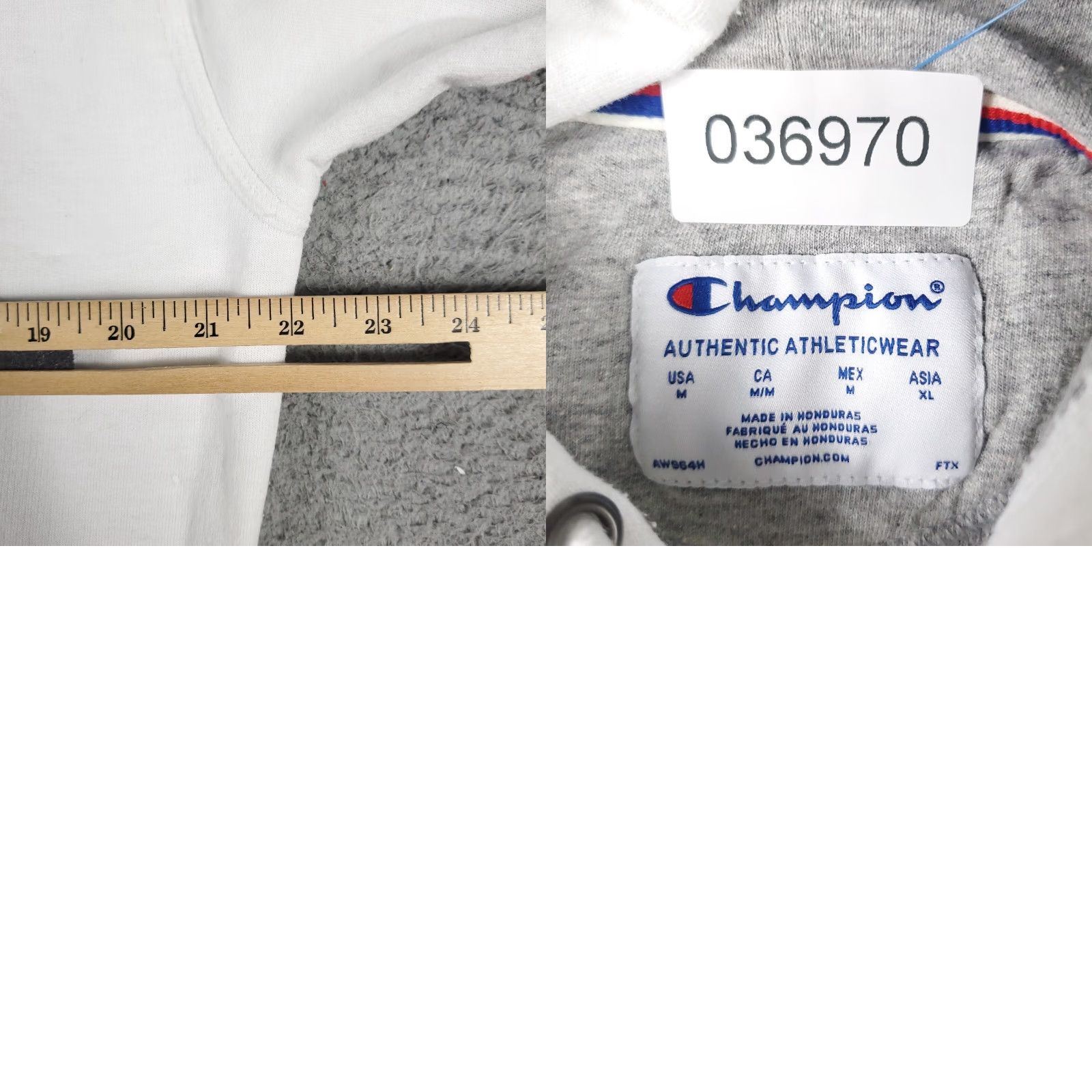 Champion Champion Men's White Fleece Pullover Hoodie Sweatshirt, Long Sleeve, Mock Neck, Logo Zipper, Regular Fit, All Seasons, Casual Size US M / EU 48-50 / 2 - 8 Thumbnail
