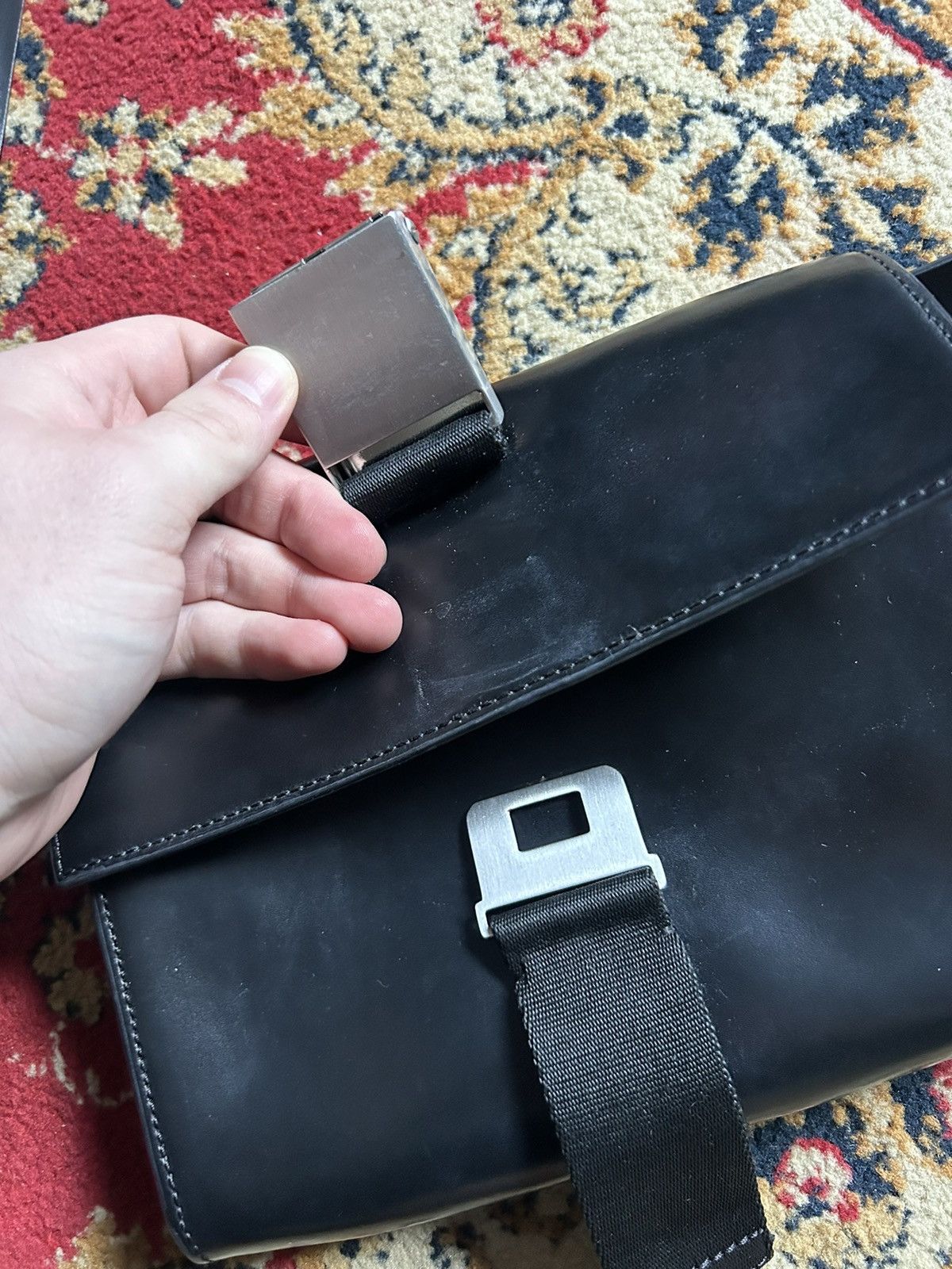 Alexander McQueen McQ Alexander McQueen Black Leather Belt Bag Size ONE SIZE - 7 Thumbnail