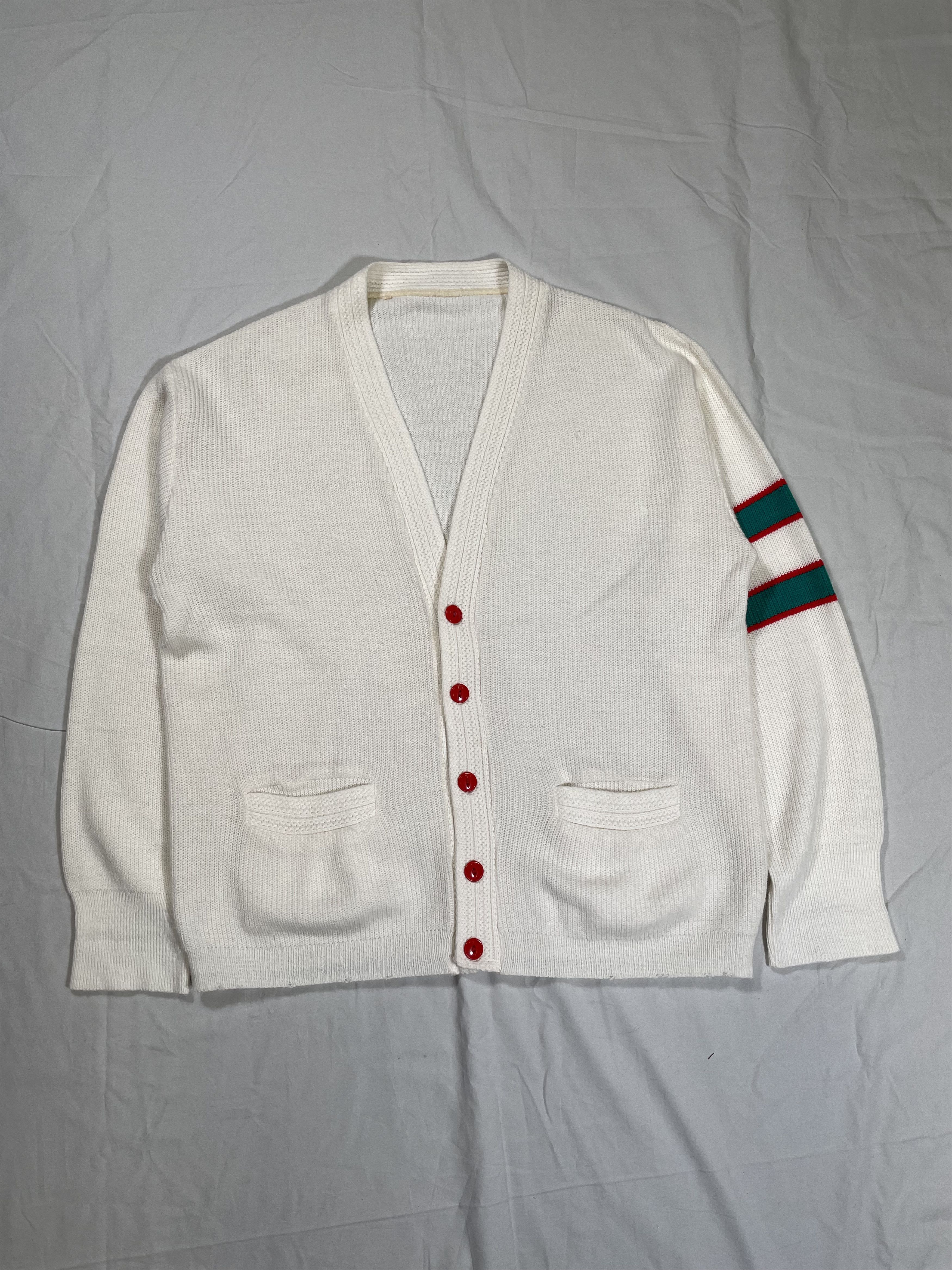 Vintage VTG 1960's Letterman/Varsity Knit Cardigan Sweater Size US XL / EU 56 / 4 - 1 Thumbnail