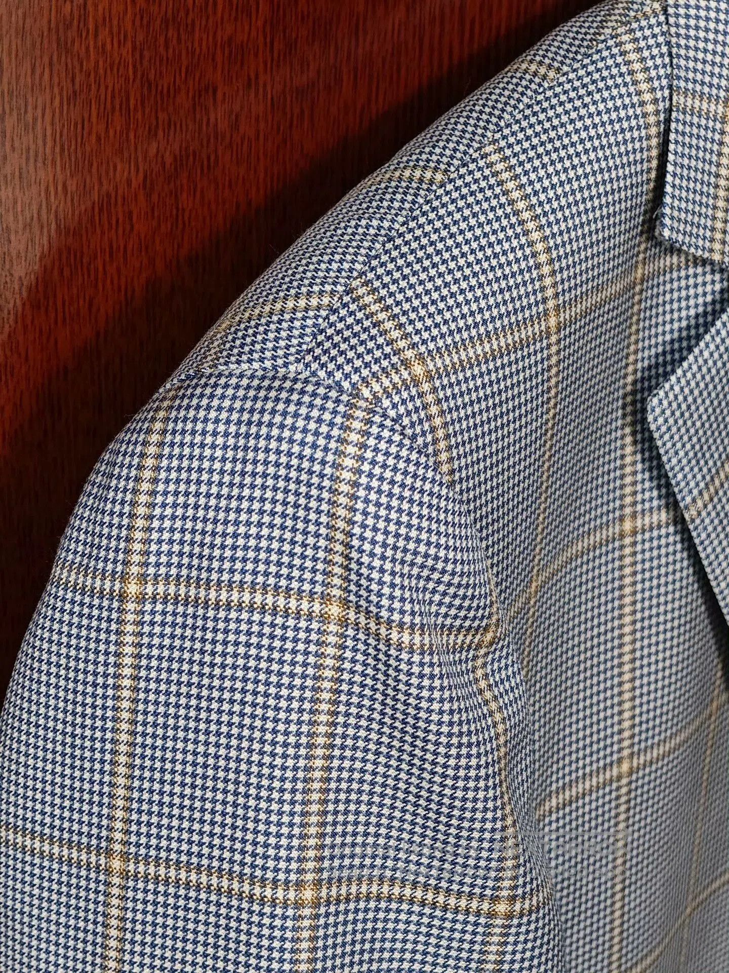Ede & Ravenscroft Stylish Blue Check Wool-Silk Suit. Size US M / EU 48-50 / 2 - 3 Thumbnail