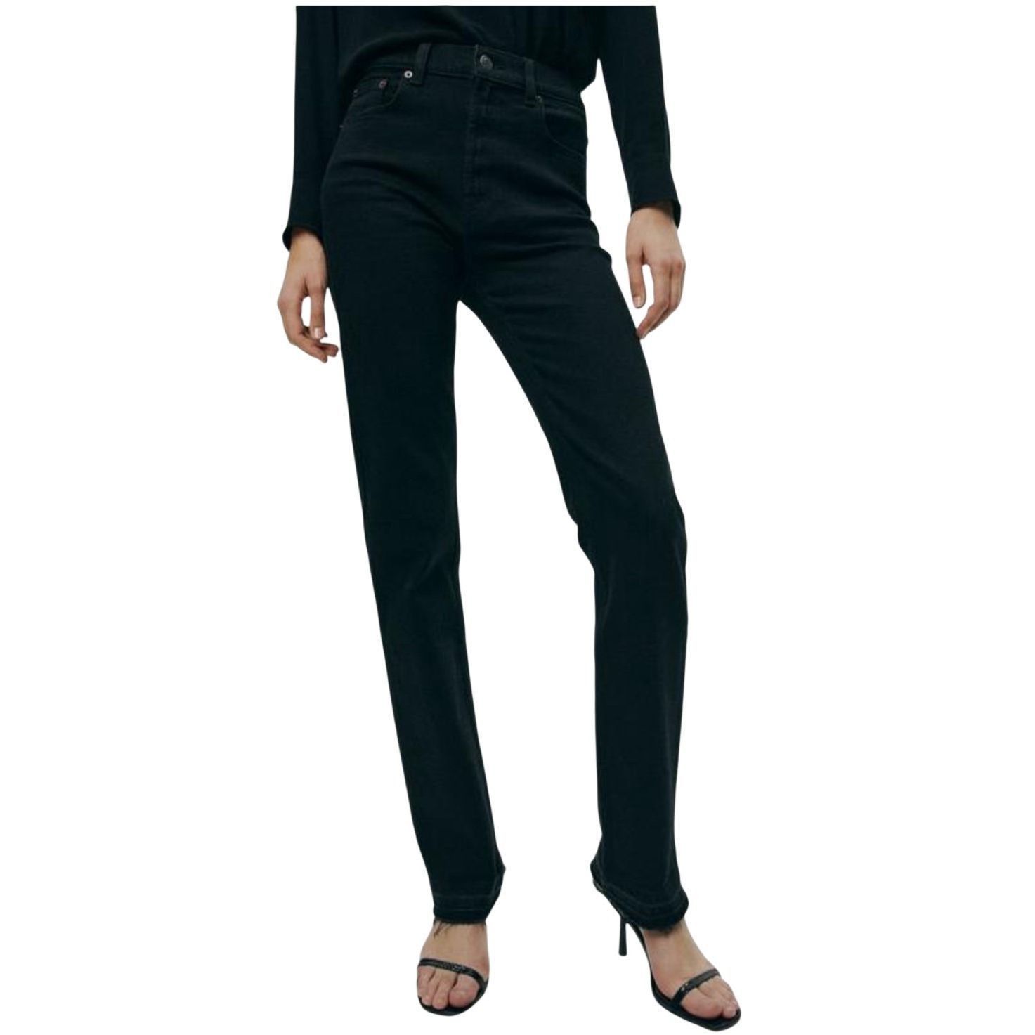 Zara NWT Zara The High Rise Slim Jeans in Black – Signature Denim Size 26" / US 2 / IT 38 - 6 Thumbnail