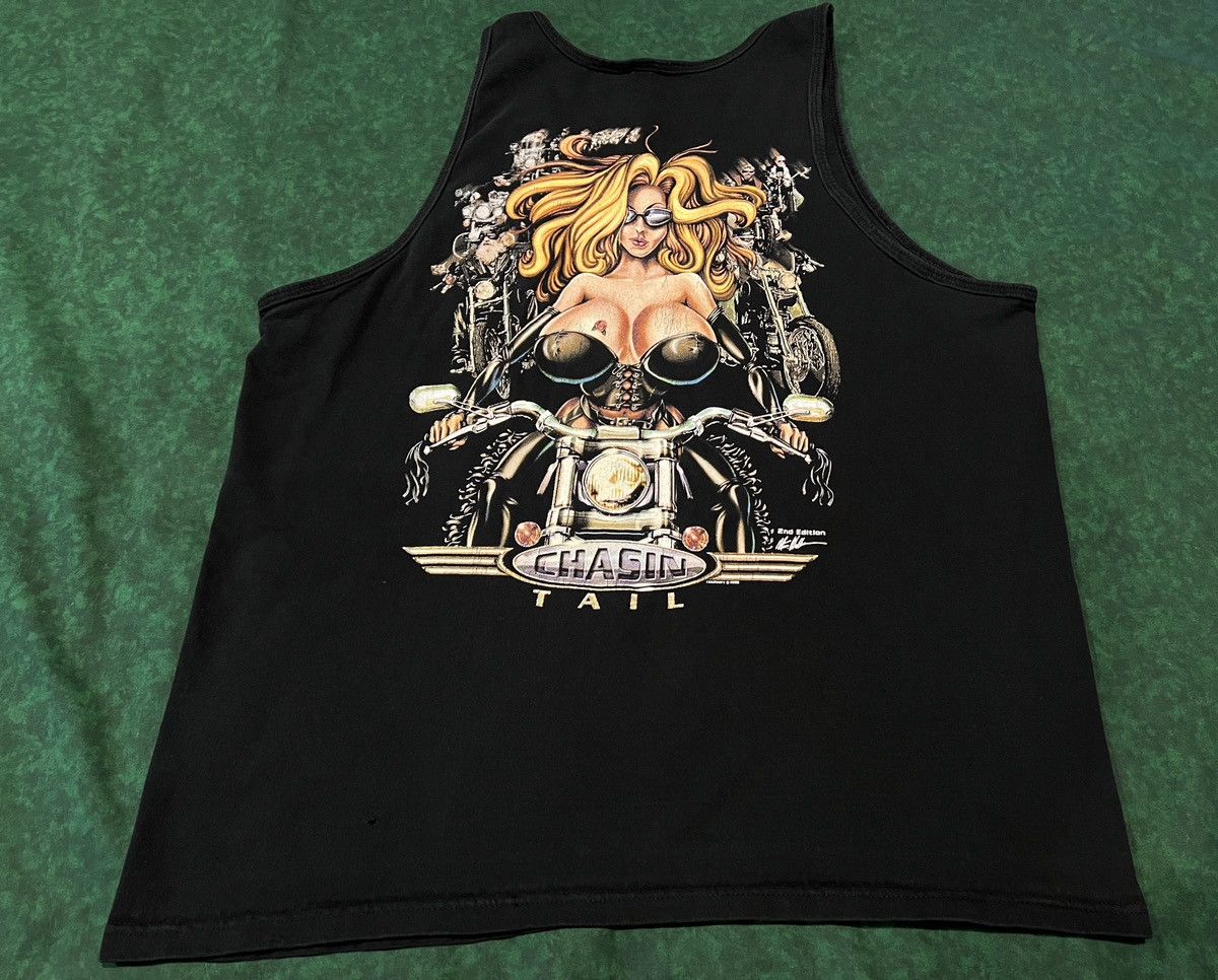 Harley Davidson × Indian Motorcycle × Vintage VTG 2000 Chain Tail - Roadworx Biker Motorcycle Bikes Babes Size US XL / EU 56 / 4 - 1 Thumbnail