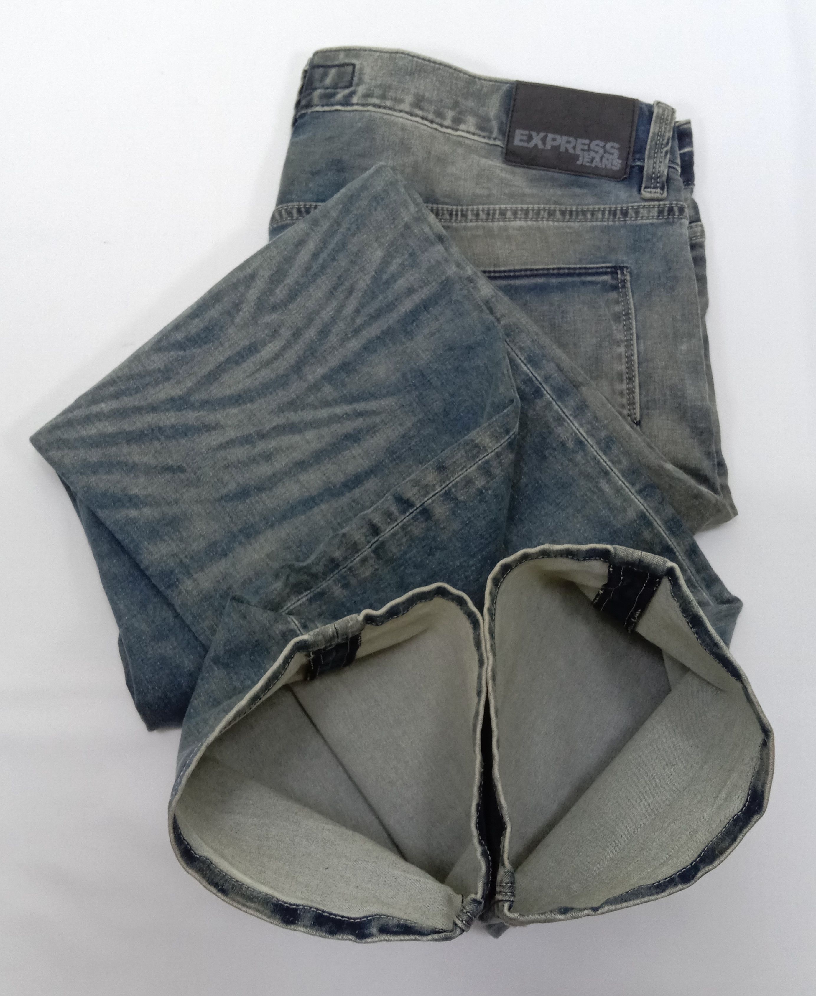 Express Vintage Express Mud Wash Jeans Loose Fit Straight Leg Denim Size US 36 / EU 52 - 14 Thumbnail