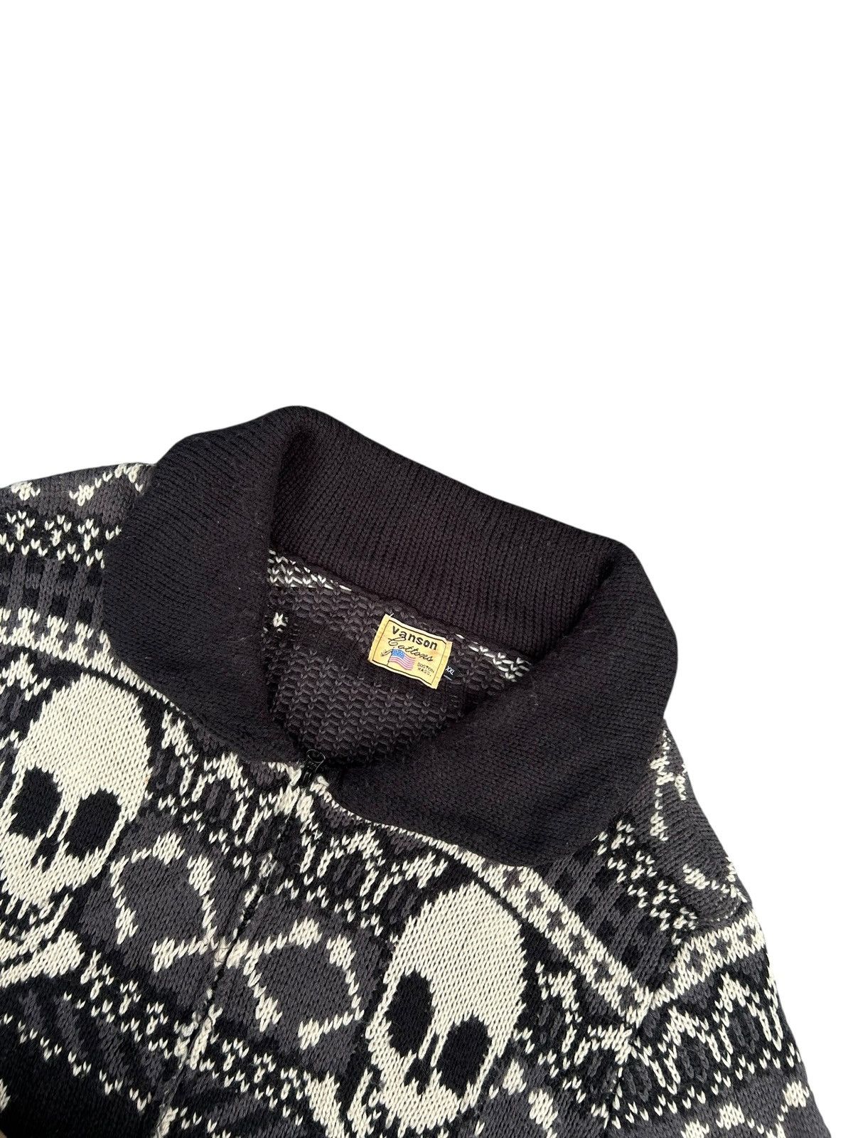 Vanson Leathers Vintage Vanson Skull Knit Sweater Zipper Size US L / EU 52-54 / 3 - 11 Thumbnail