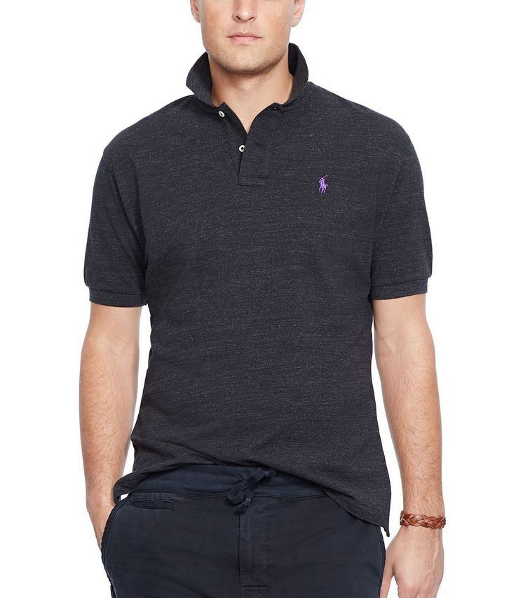 Designer × Polo Ralph Lauren POLO RALPH LAUREN Classic Fit Mesh Polo Black Marl XXL Tall Size US XXL / EU 58 / 5 - 2 Thumbnail