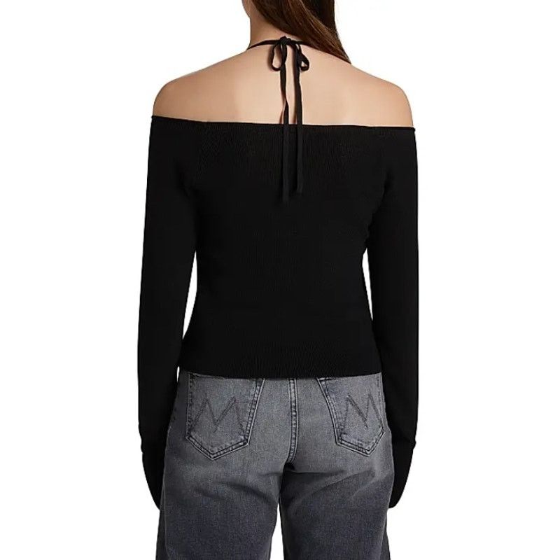 Good American Good American Women Black Off-the-Shoulder Halter Top Size M Size M / US 6-8 / IT 42-44 - 4 Thumbnail