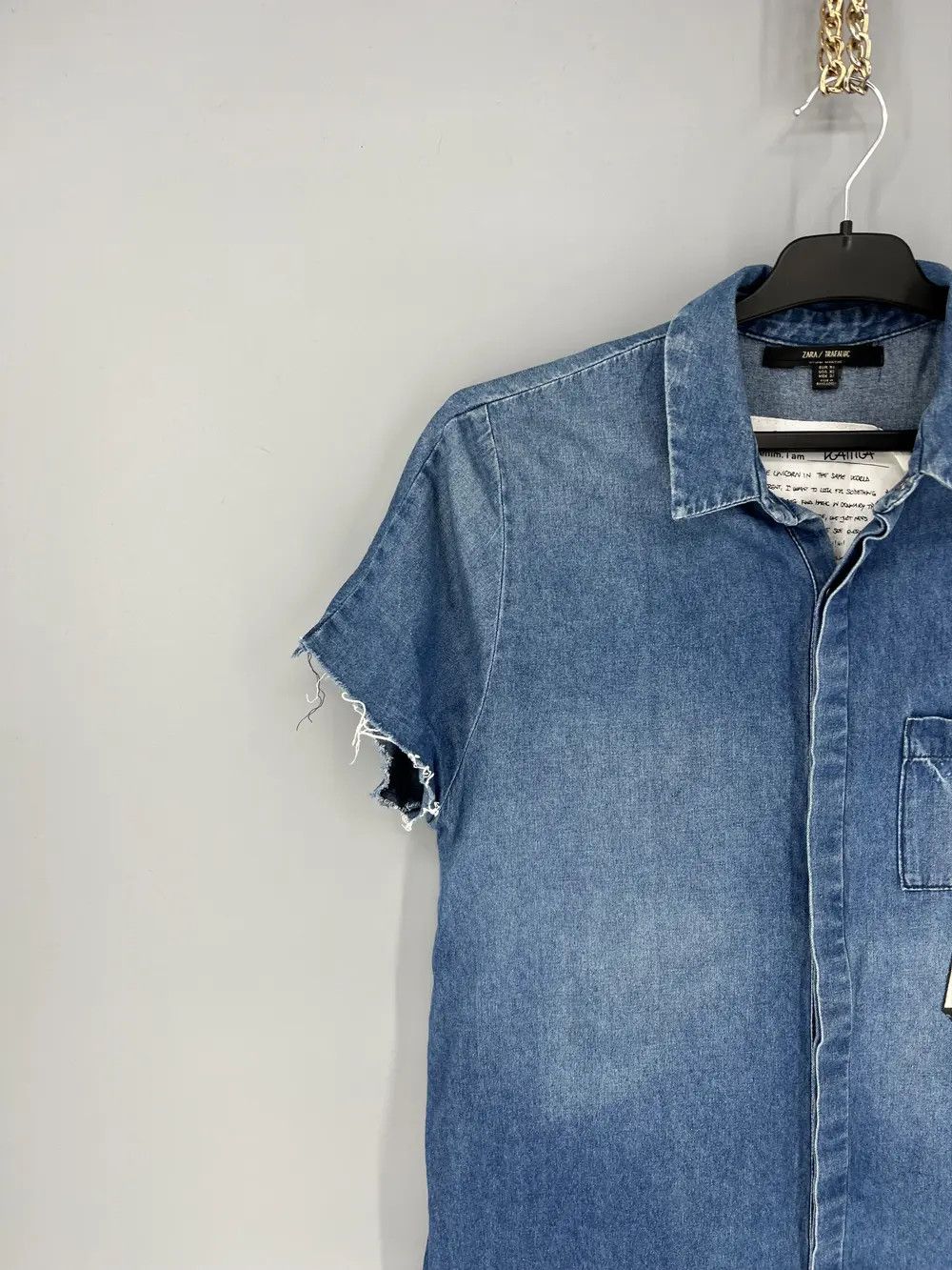 Vintage ZARA TRAFALUC NEW ART shirt with frayed edges Size US XS / EU 42 / 0 - 4 Thumbnail