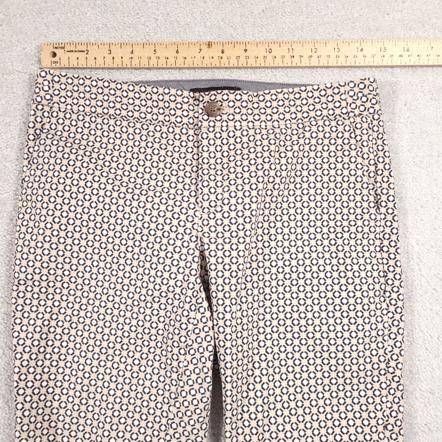 Banana Republic Banana Republic Hampton Fit Trouser Crop Stretch Women's Size 2 Geometric Beige Pants Size 26" / US 2 / IT 38 - 6 Thumbnail