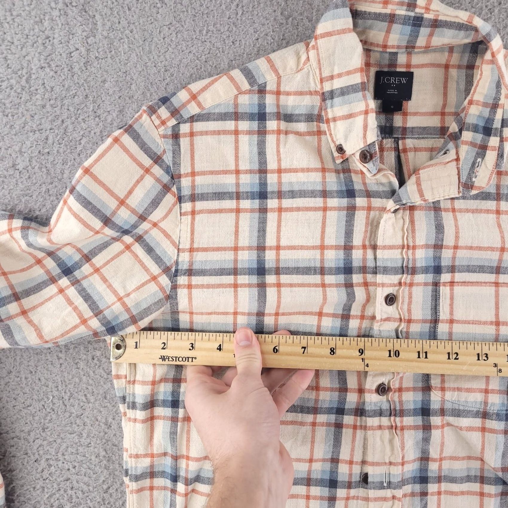 J.Crew J.CREW Shirt Mens Small Check Cotton Summer Breathable Long Sleeve Button-Up, Slim, Brown, Classic Pattern, Casual Size US S / EU 44-46 / 1 - 4 Thumbnail