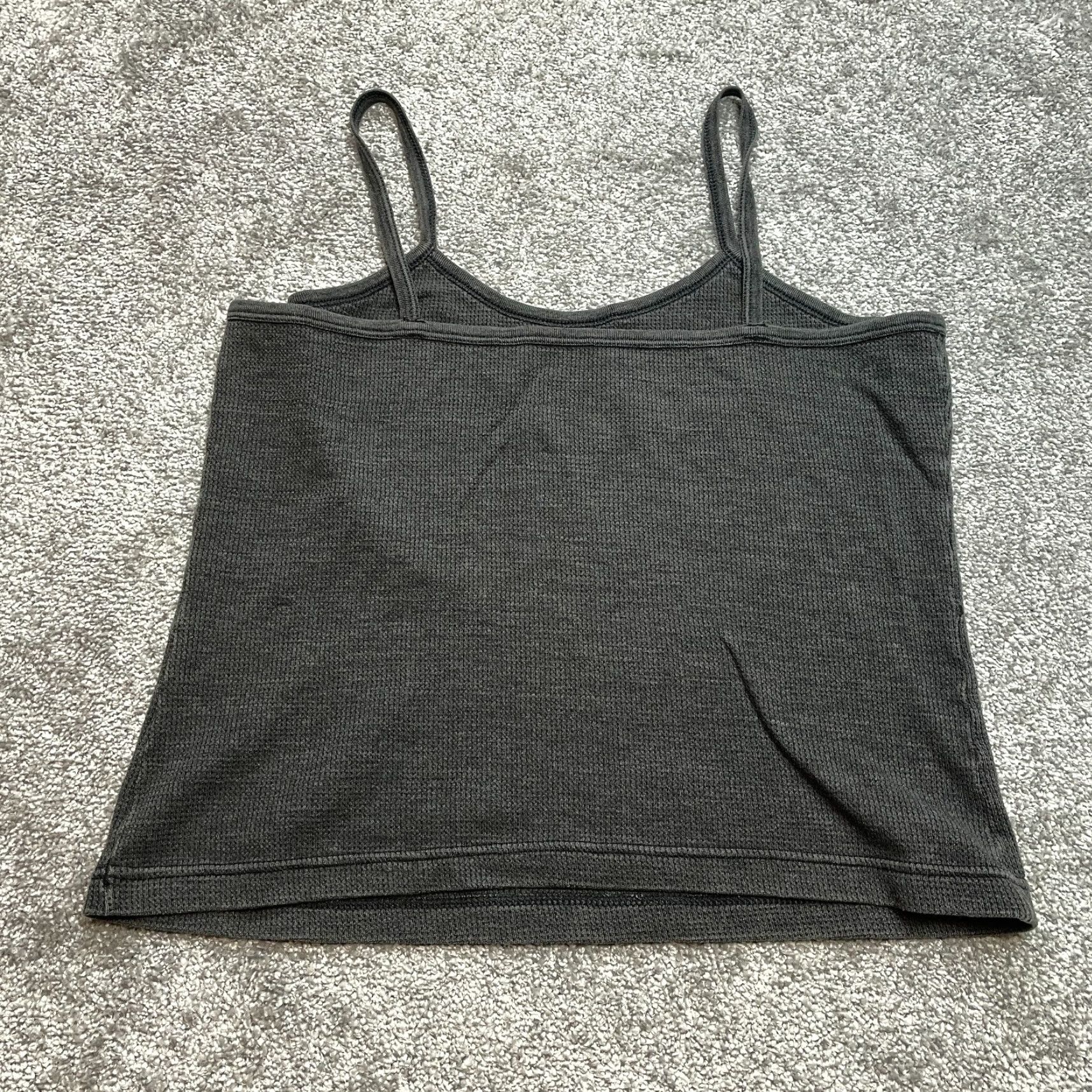 Vintage Unbranded Tank Top Shirt Womens Small Dark Gray Basic Cami Waffle Knit Shirt Size S / US 4 / IT 40 - 7 Thumbnail