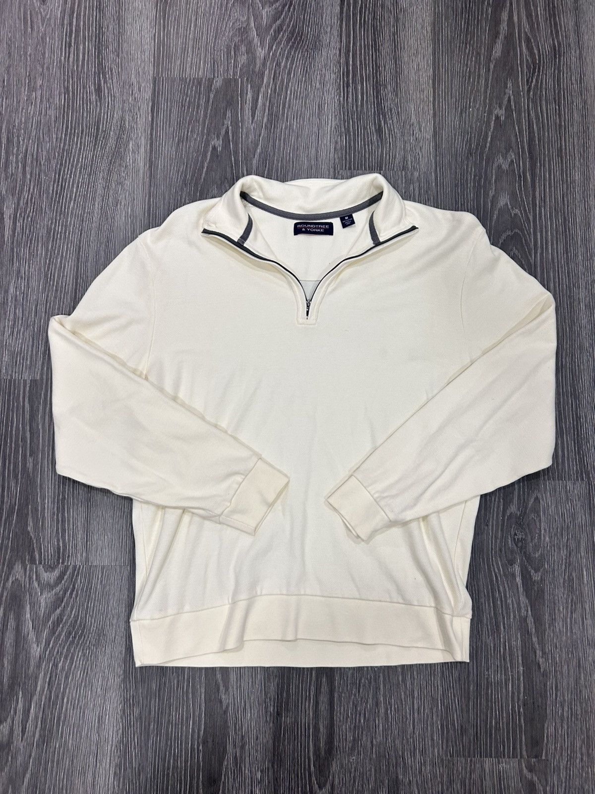 Roundtree & Yorke Cream Roundtree & Yorke quarter zip sweatshirt Size US M / EU 48-50 / 2 - 1 Thumbnail