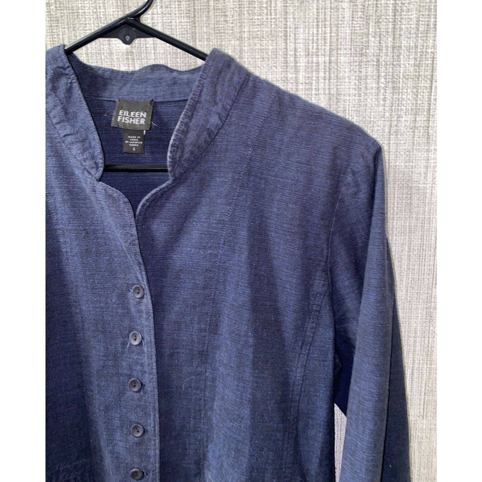 Eileen Fisher EILEEN FISHER Blouse Womens Size S Long Sleeve Navy Blue Cotton Casual Size S / US 4 / IT 40 - 2 Thumbnail