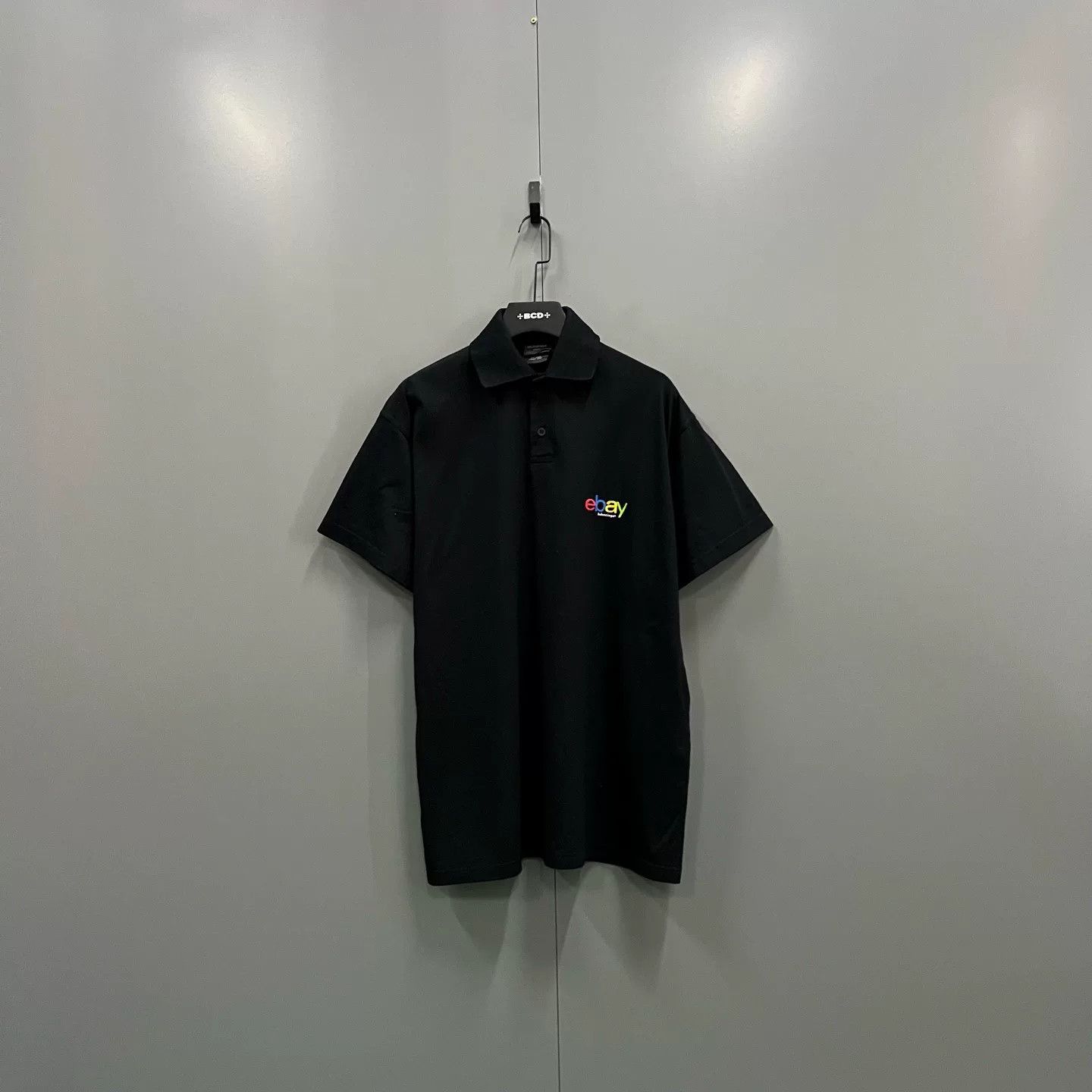 Balenciaga Balenciaga Black Embroidered Polo Shirt Size US M / EU 48-50 / 2 - 1 Thumbnail